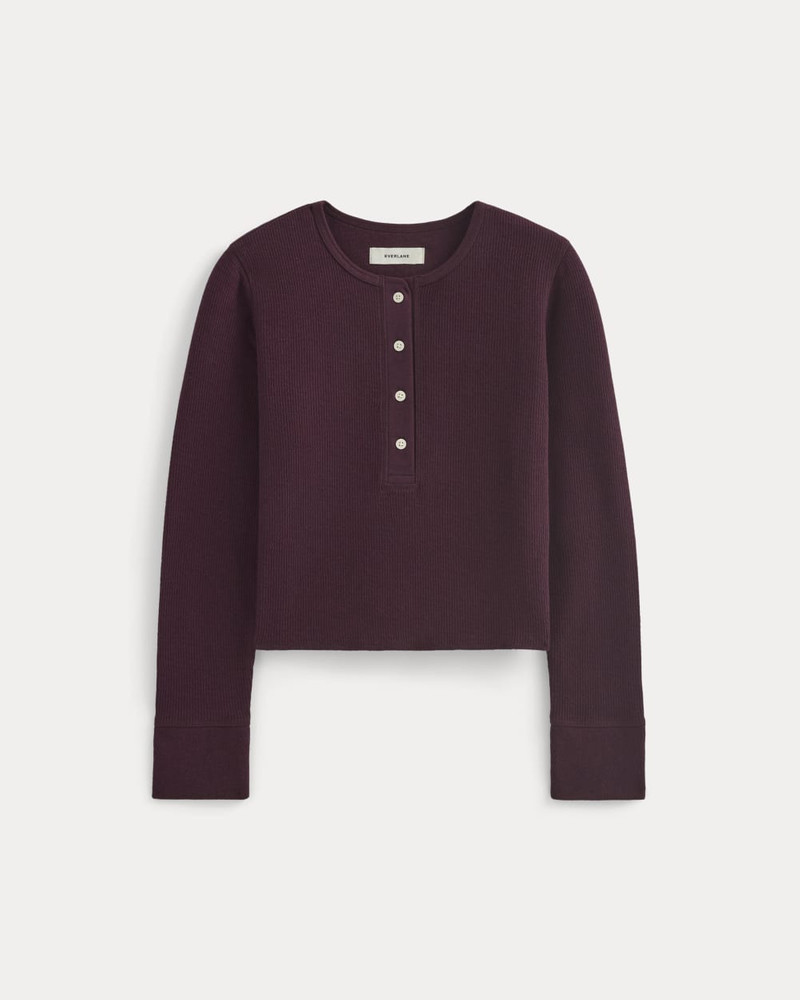 BOXY HENLEY IN COZY WAFFLE 1