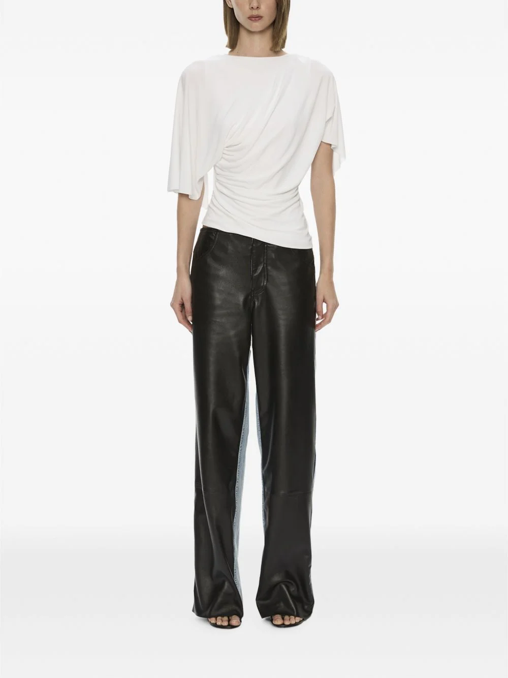 Troy Deconstruct leather jeans - 1