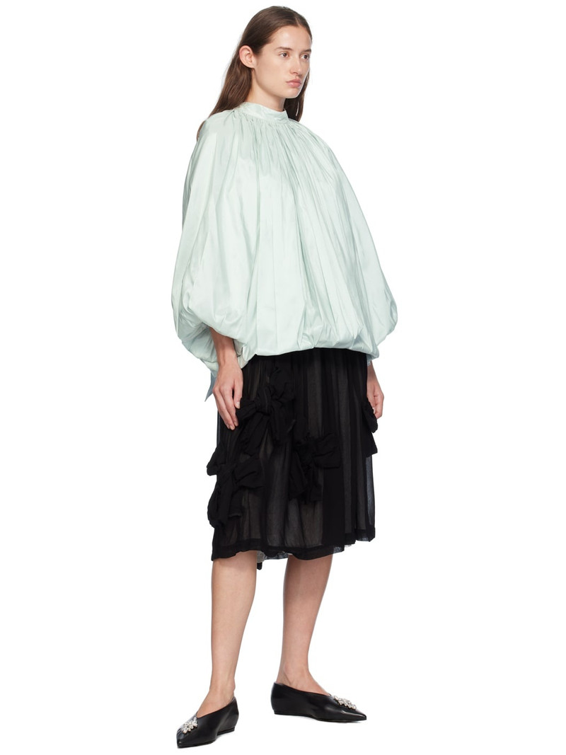 Simone Rocha Black Embellished Pointed Toe Ballerina Flats outlook