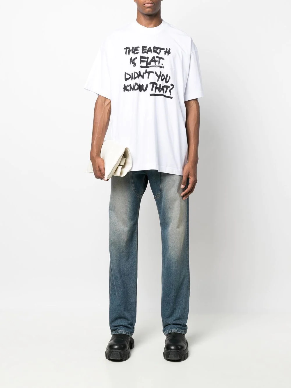 slogan-print oversized T-shirt - 2