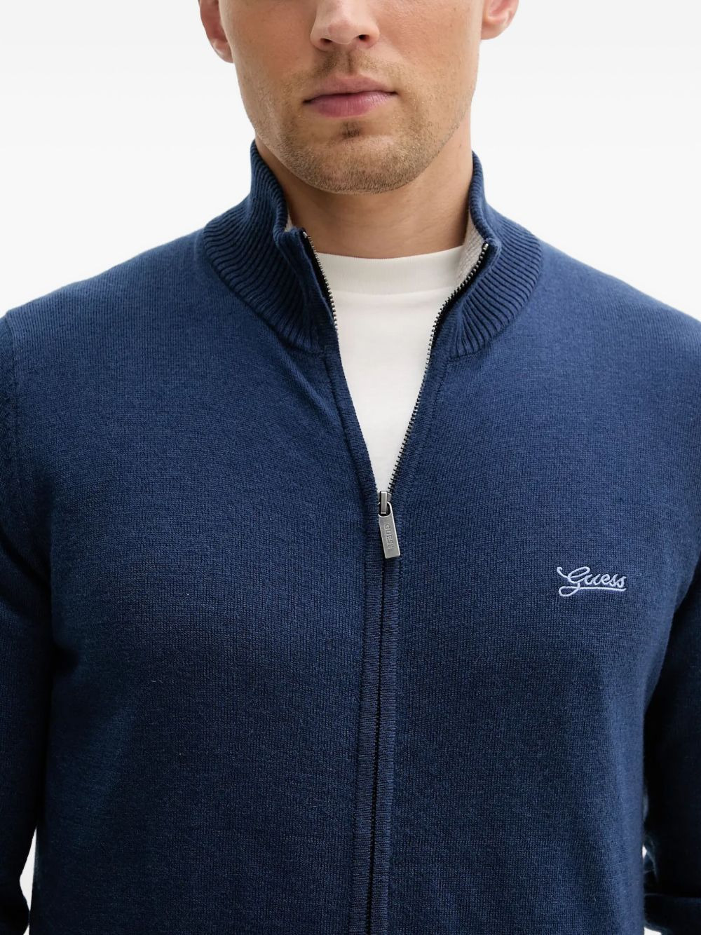 logo-embroidered cardigan - 4