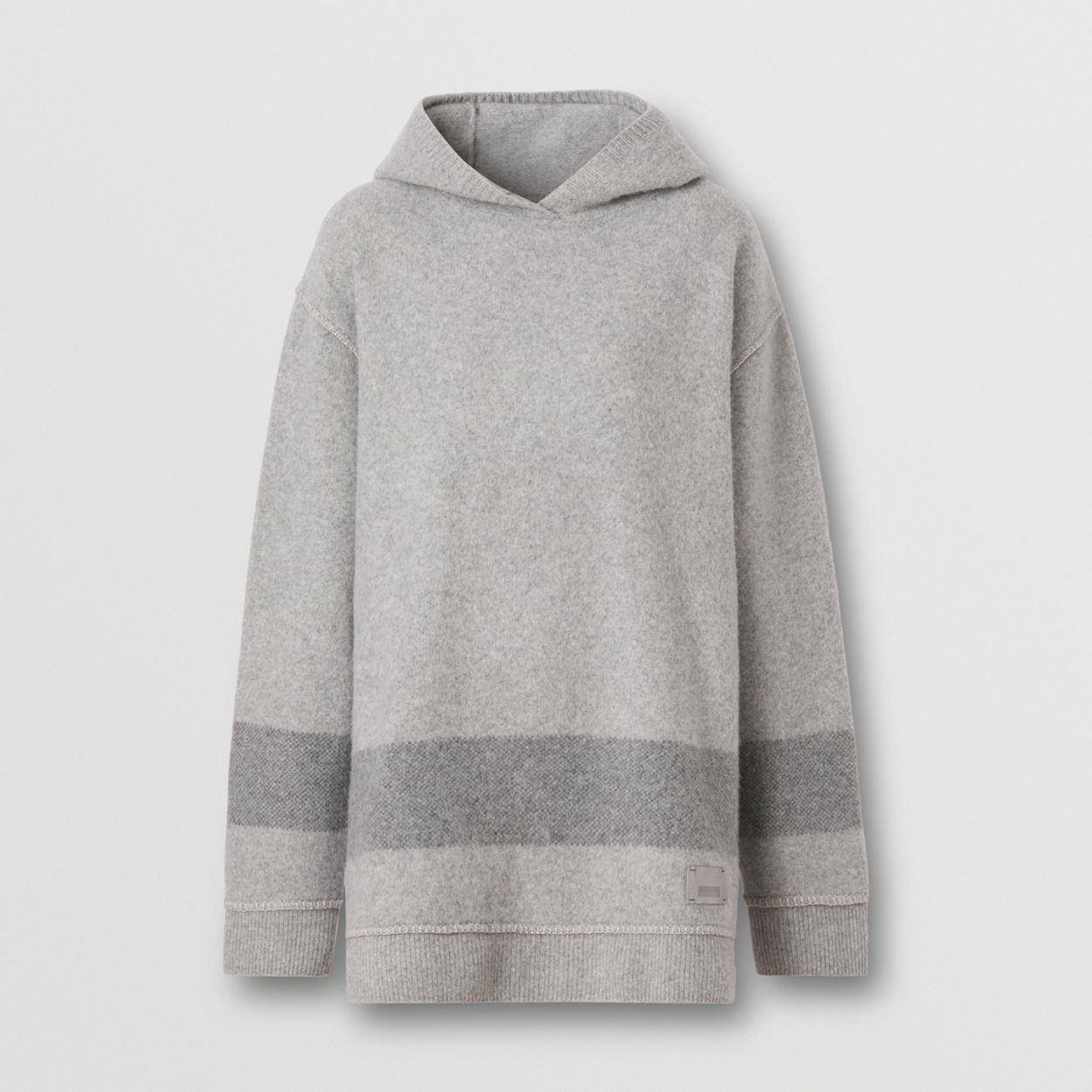 Stripe Detail Wool Cashmere Oversized Hoodie - 1