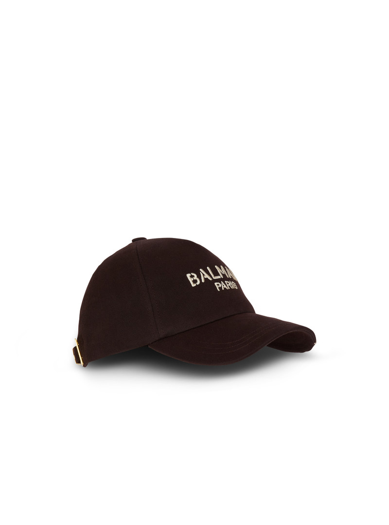 Cotton cap with Balmain Paris and Sun embroidery 3