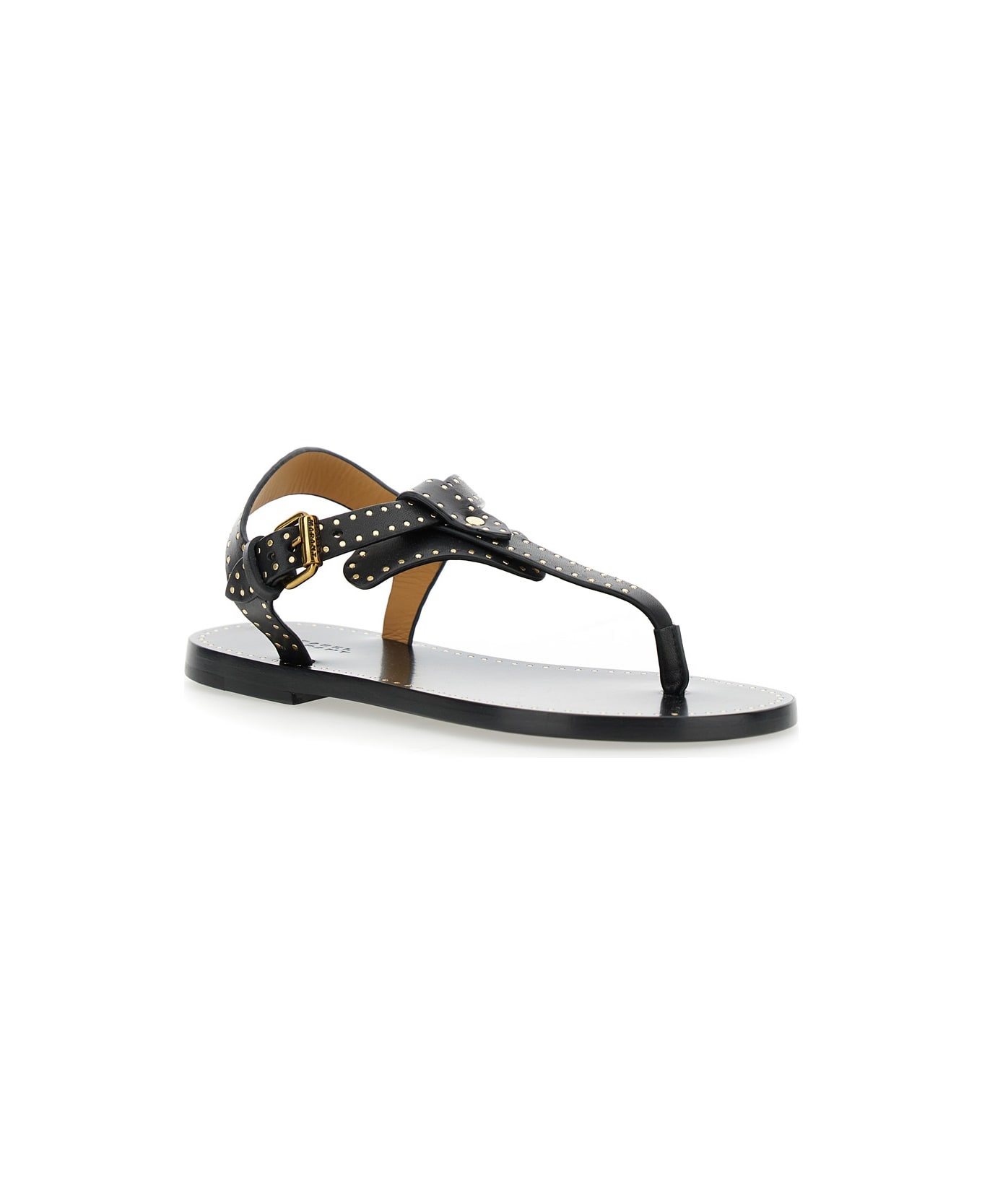 'jooni' Black Sandals With Buckle Closure And Metal Studs In Leather Woman - 2