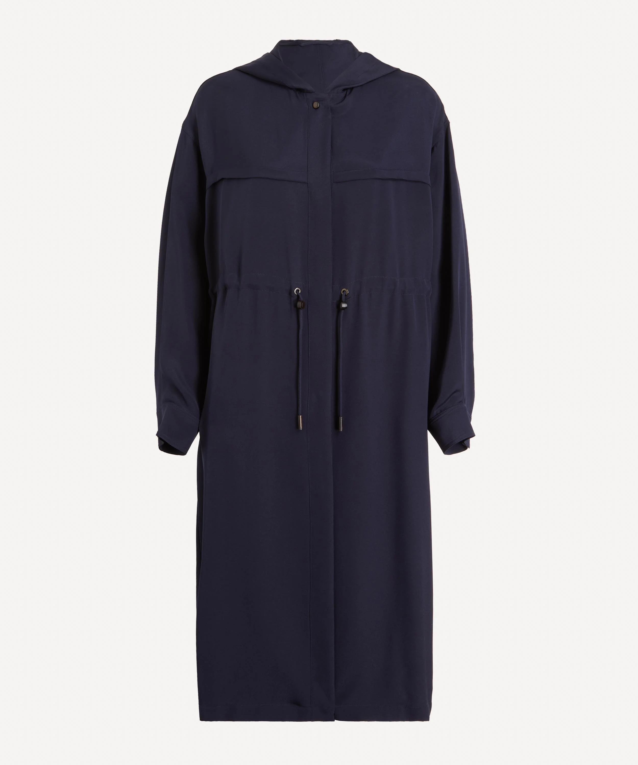 Ovatte Silk Crepe de Chine Overcoat - 1
