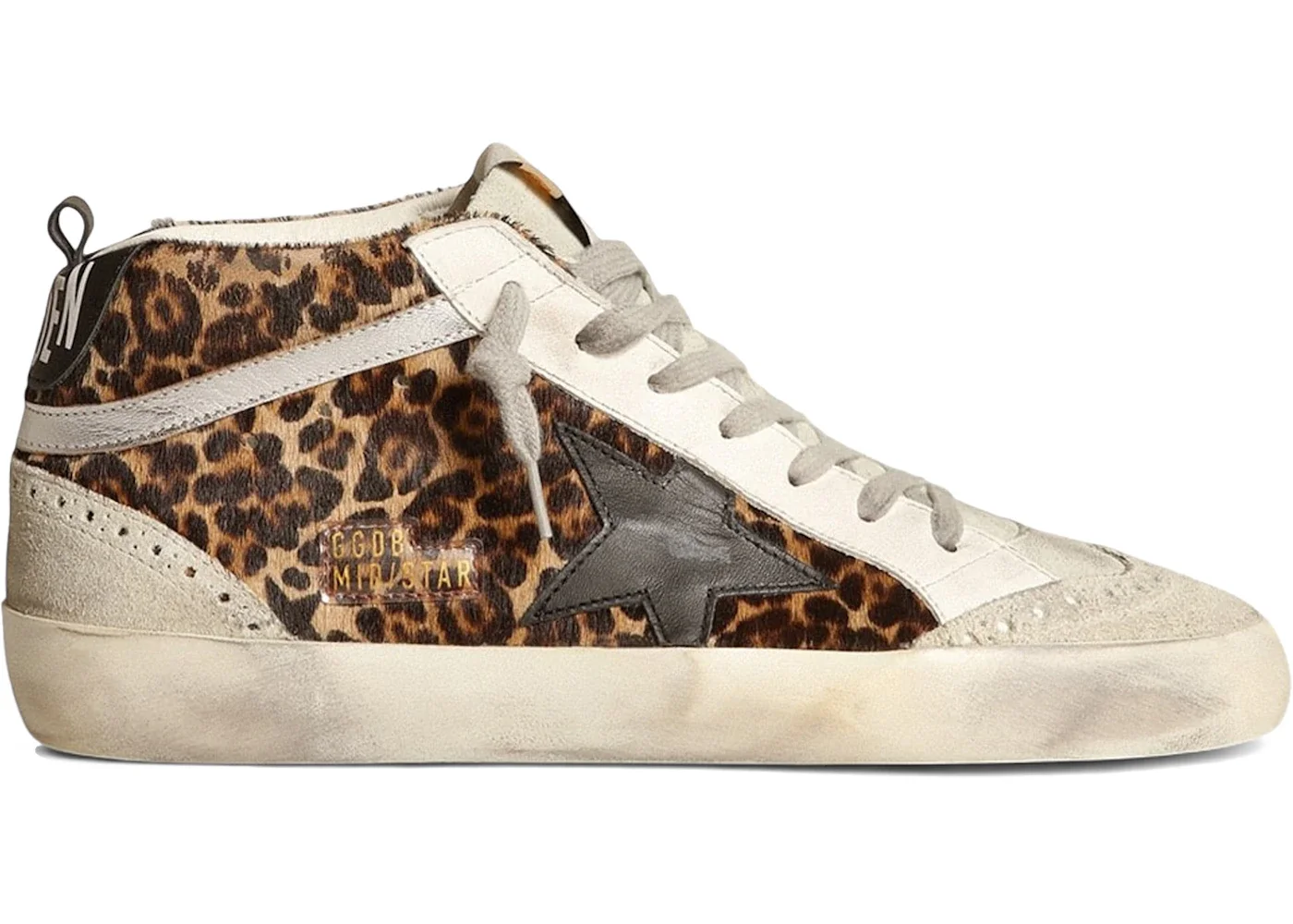 Golden Goose Mid Star Leopard Print Black Star (Women's) - 1