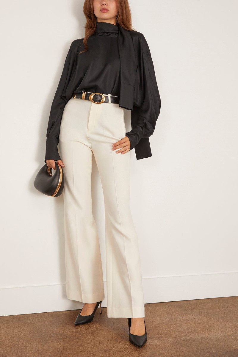 RÓHE Foulard Silk Top in Black outlook