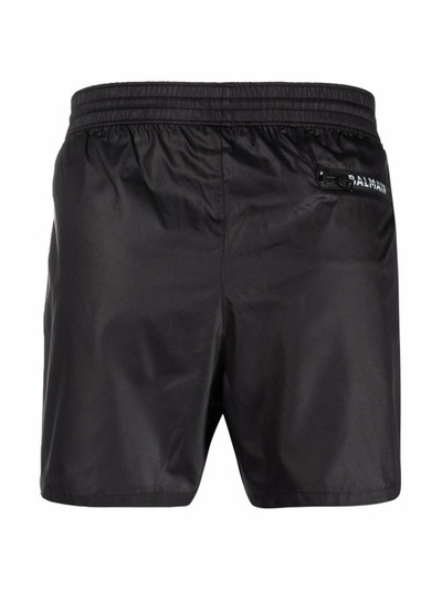 Balmain logo-print drawstring swim shorts outlook