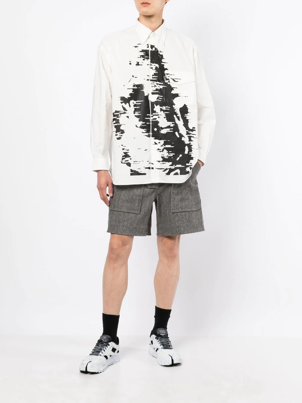 oversized blot-print shirt - 2