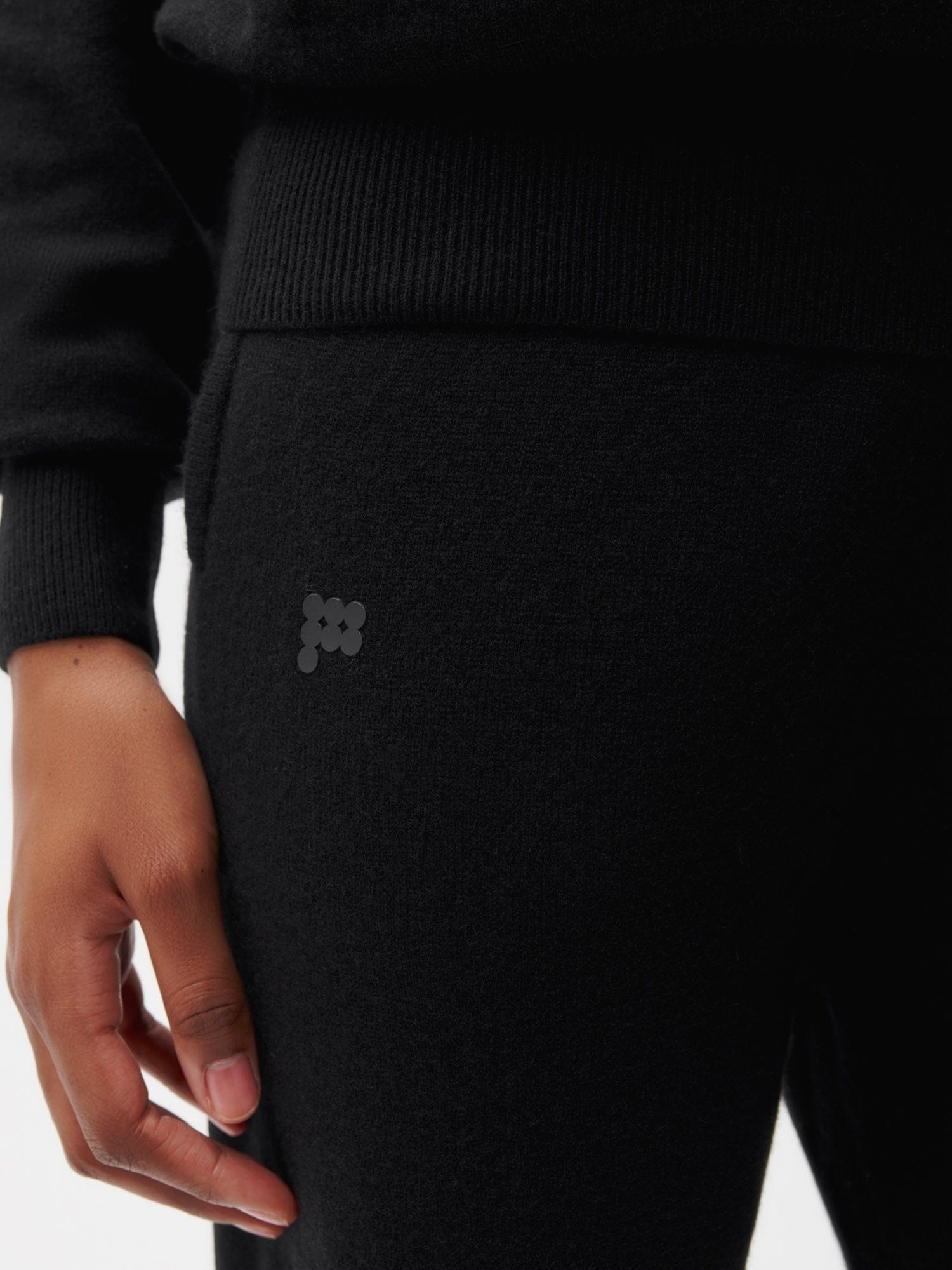 Archive Womens Recycled Cashmere Track Pants - Black - 3
