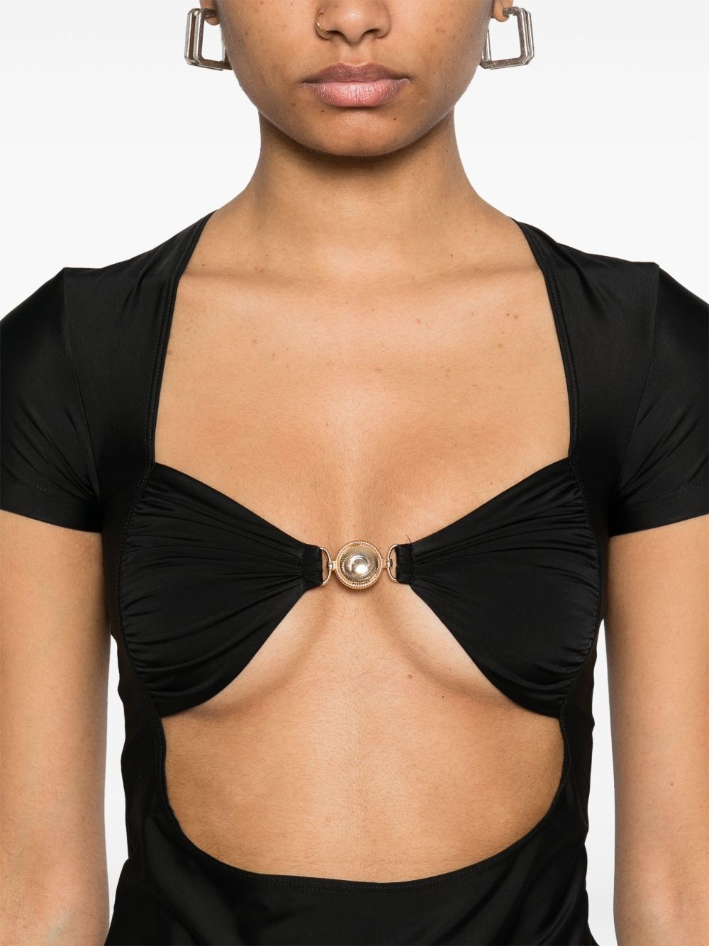 draped jersey top - 5