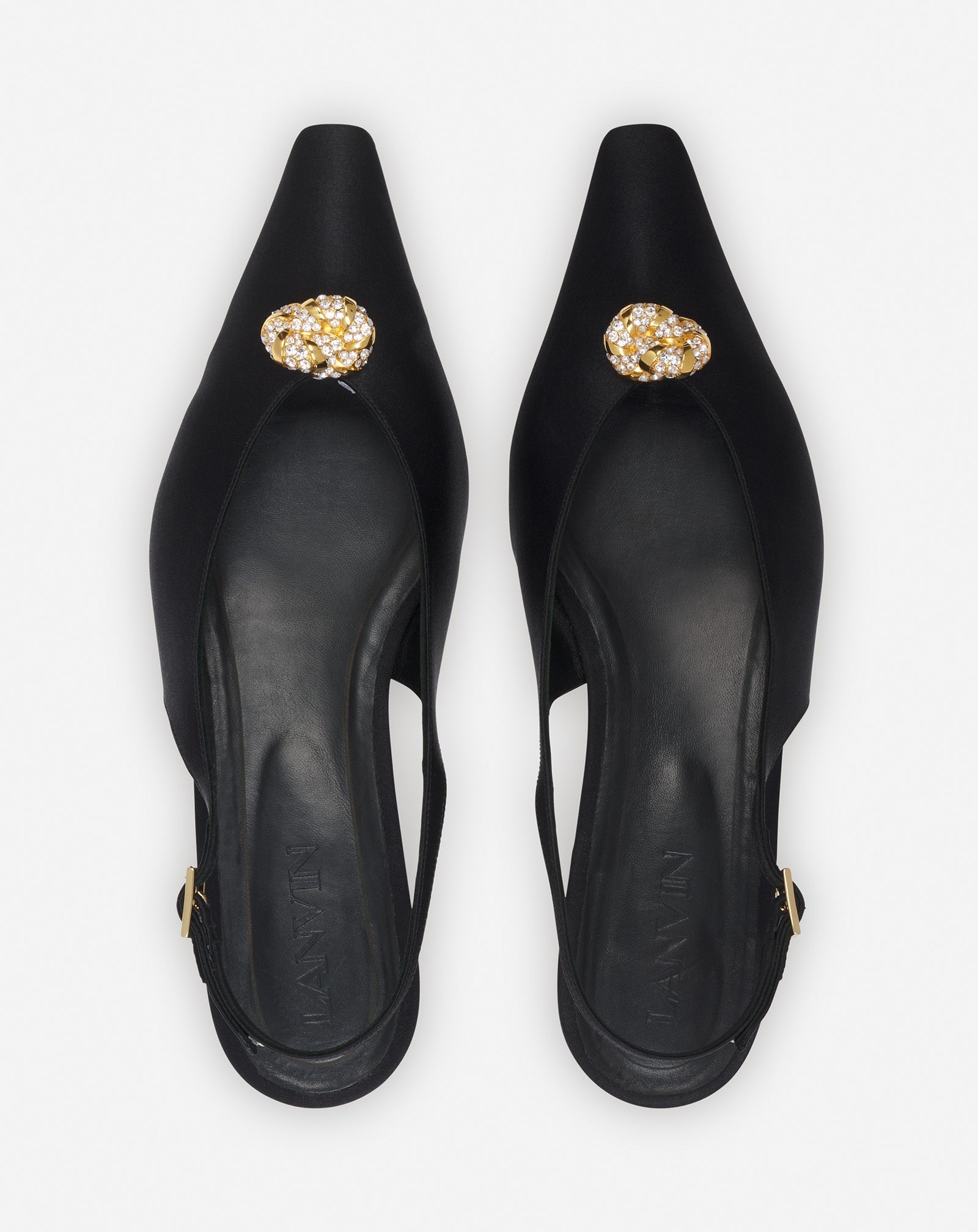 SATIN SWING SLINGBACK MULE WITH MELODY JEWEL - 3