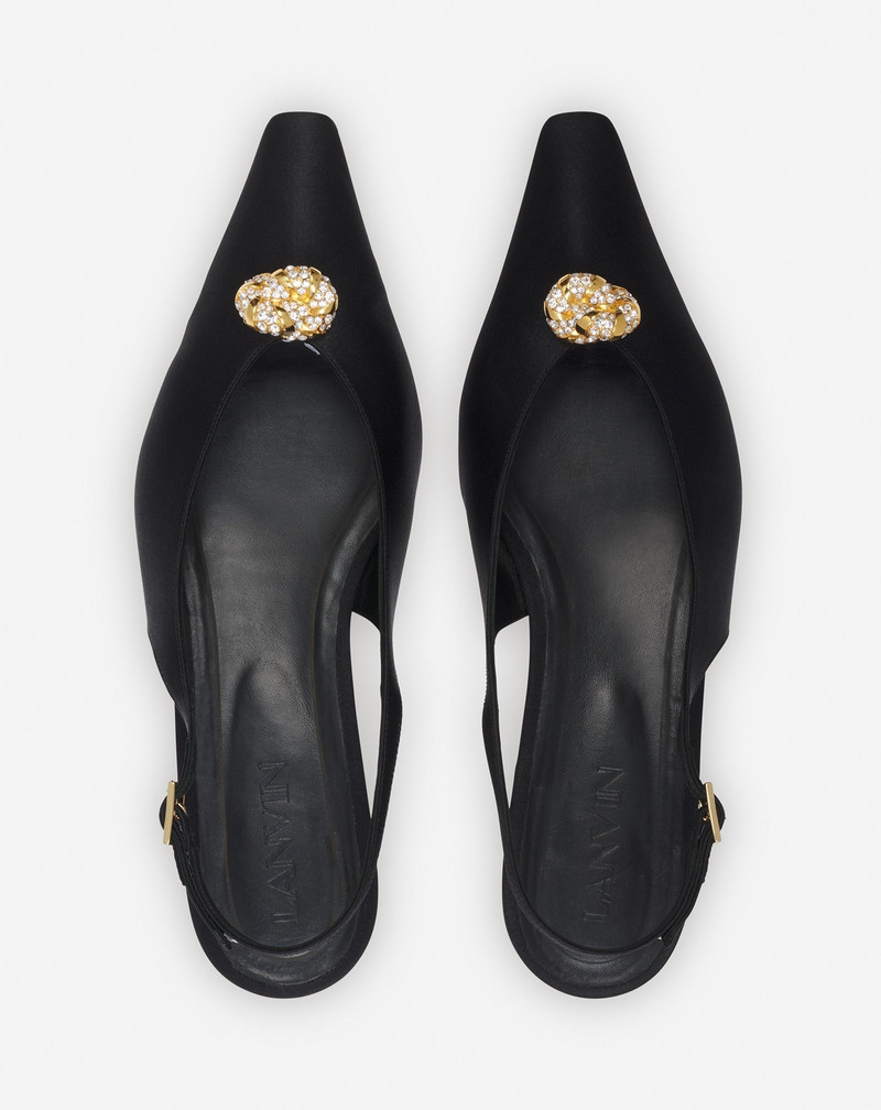 SATIN SWING SLINGBACK MULE WITH MELODY JEWEL 3