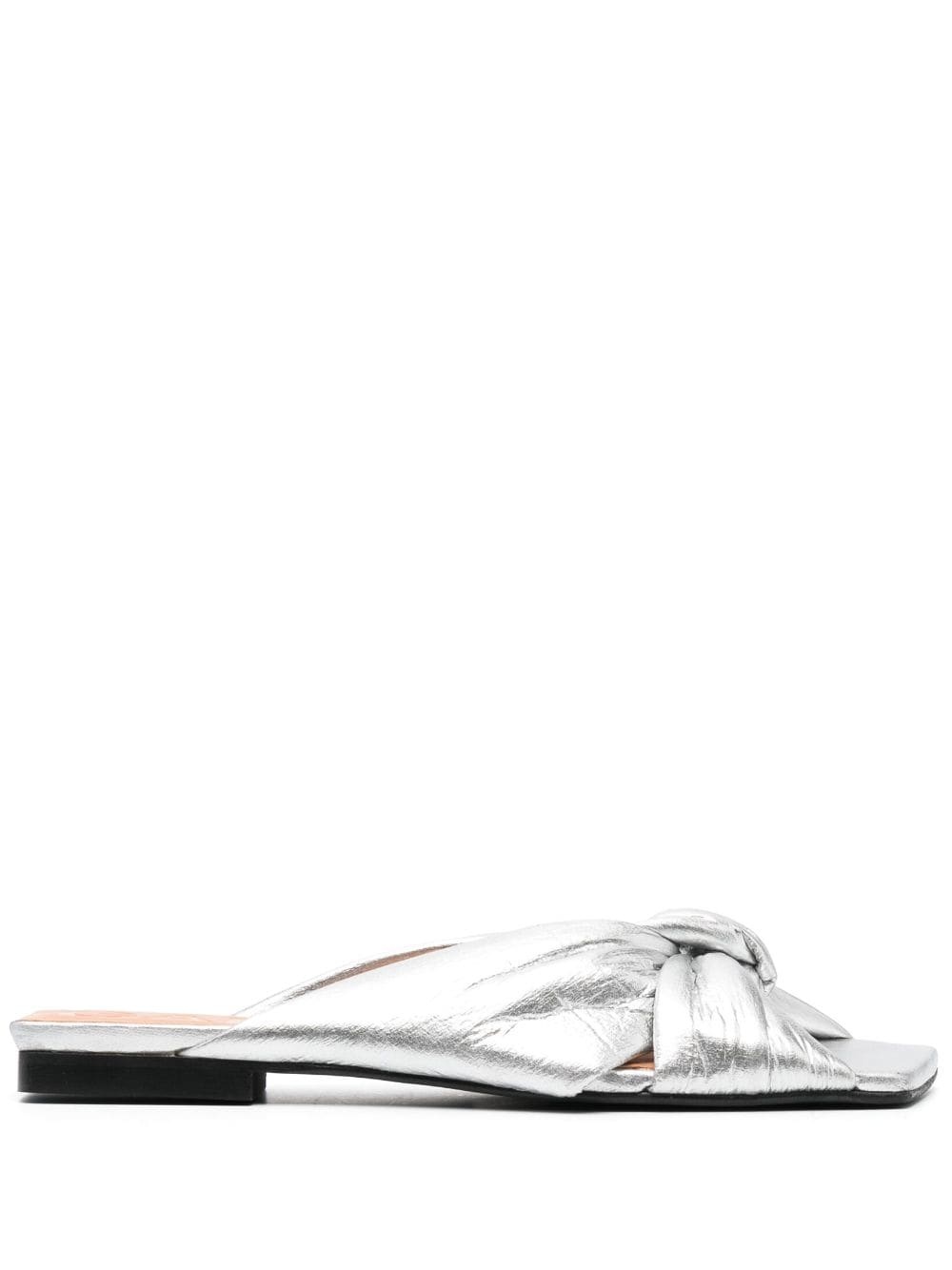 metallic-finish knot-detail flats - 1