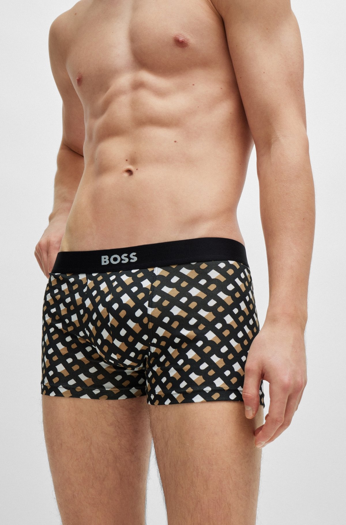 TWO-PACK OF STRETCH-COTTON TRUNKS WITH LOGO WAISTBANDS - 4