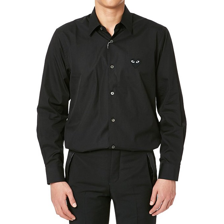 COMME des GARCONS PLAY Black Emblem Button Down 'Black' AZ-B004-051-1 - 3