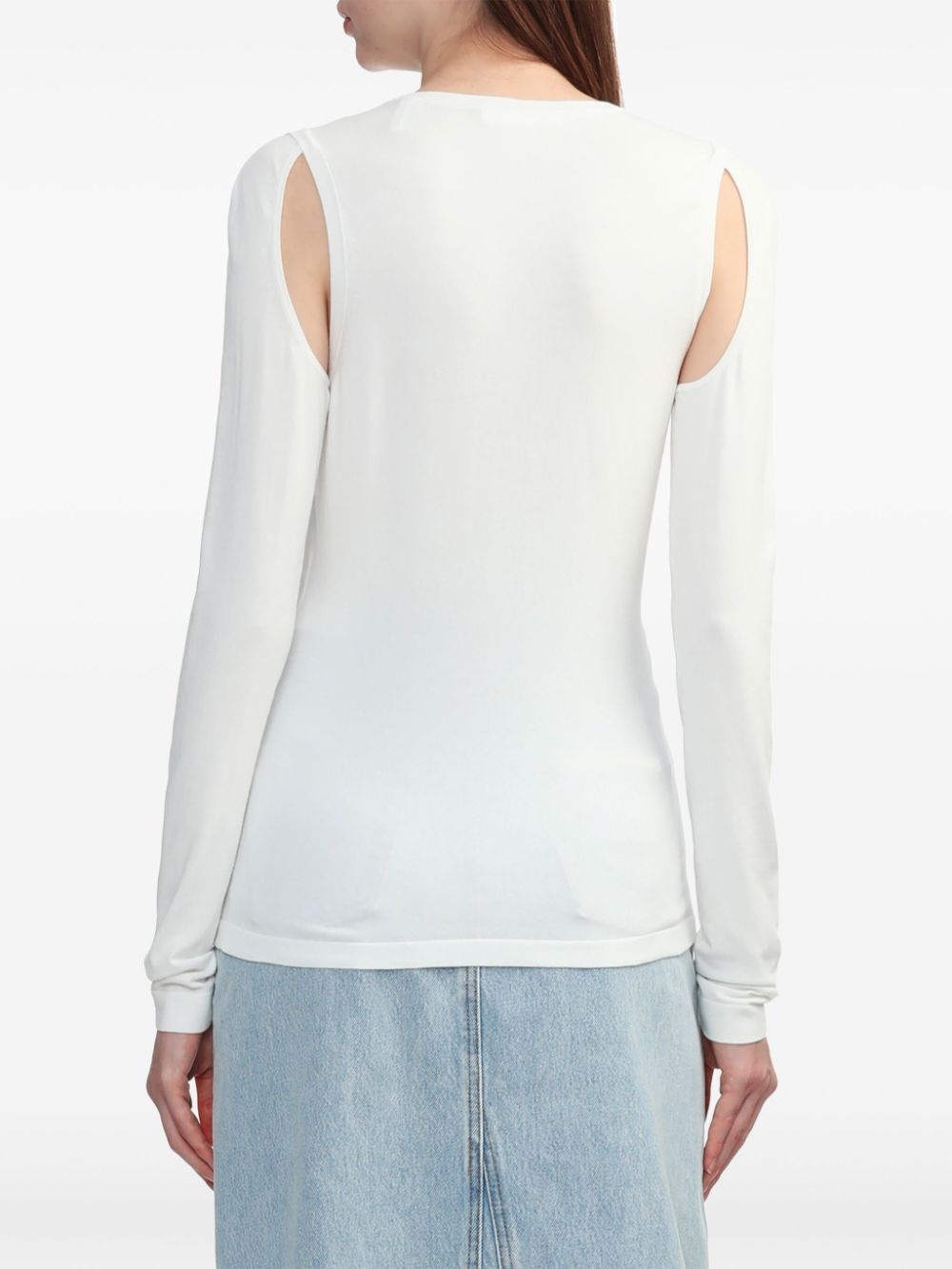 cut-out fine-knit jumper - 4