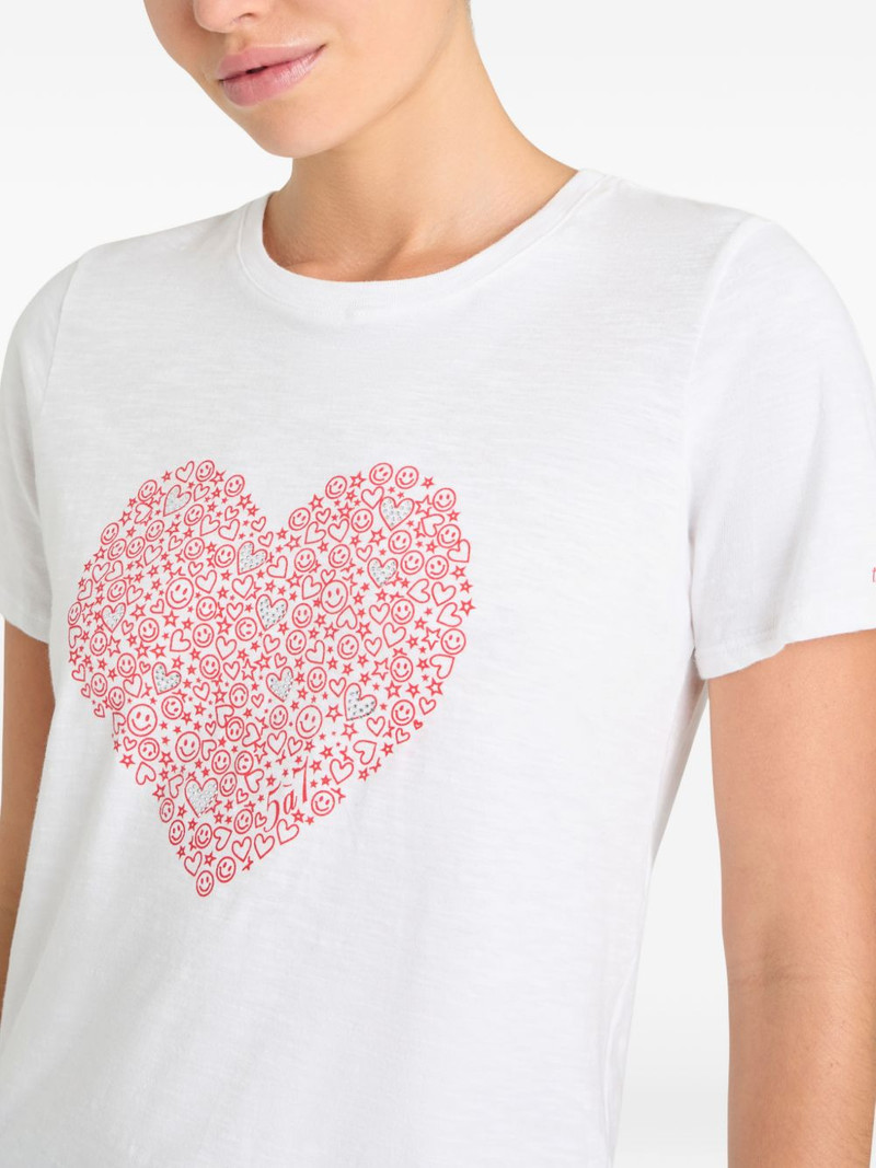 rhinestone-embellished heart-print T-shirt 5