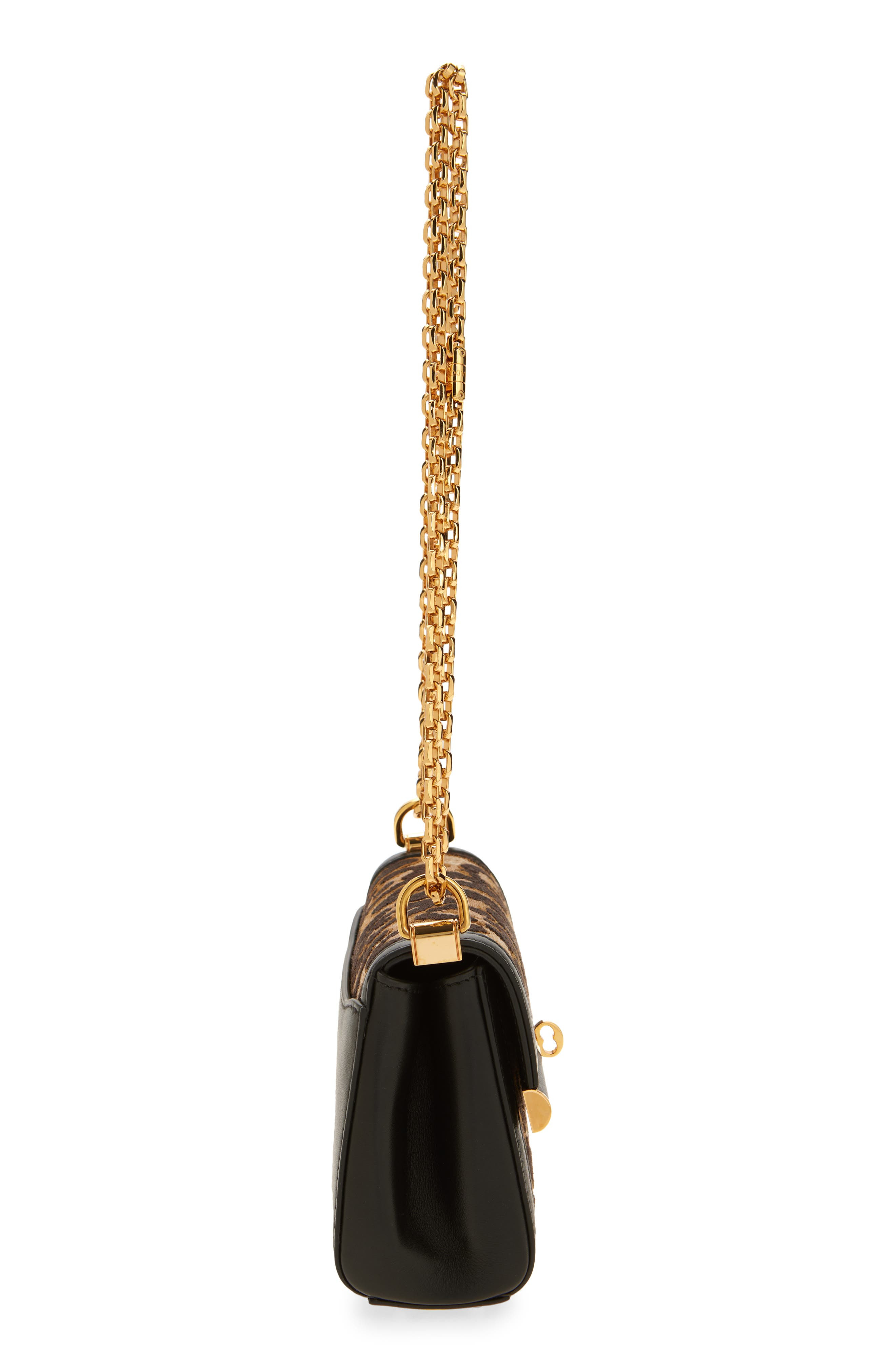 Dolce&Gabbana Mini Marlene City Leopard Print Shoulder Bag in 89738 Leo/Nero at Nordstrom - 6