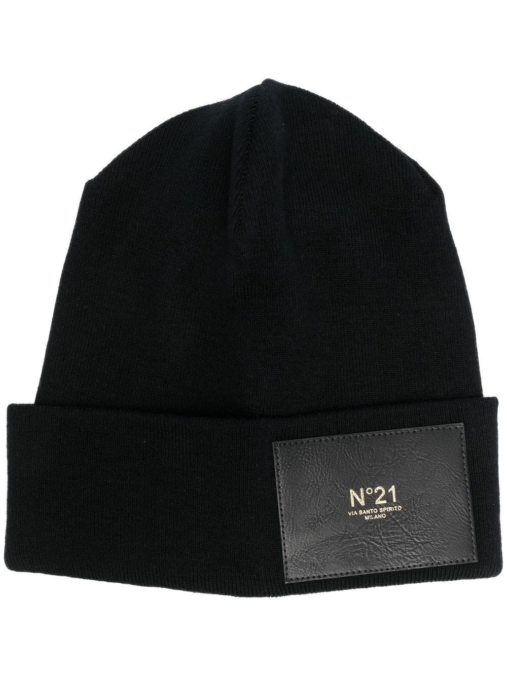 logo-patch virgin-wool beanie - 1