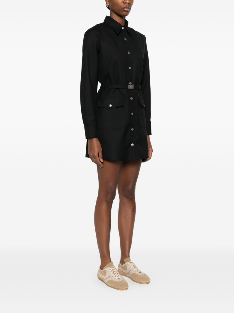 buttoned belted mini shirt dress 3