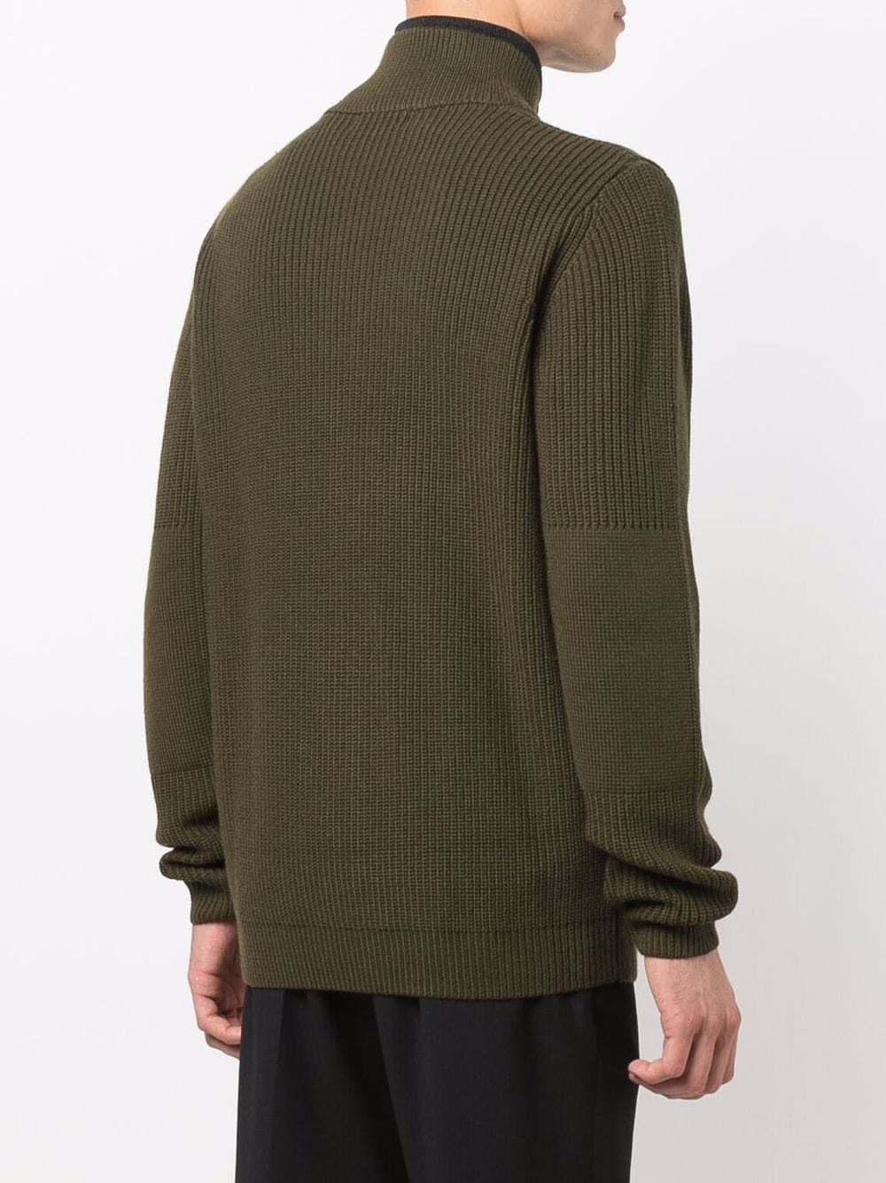 ribbed knit zip-up jumper - 4