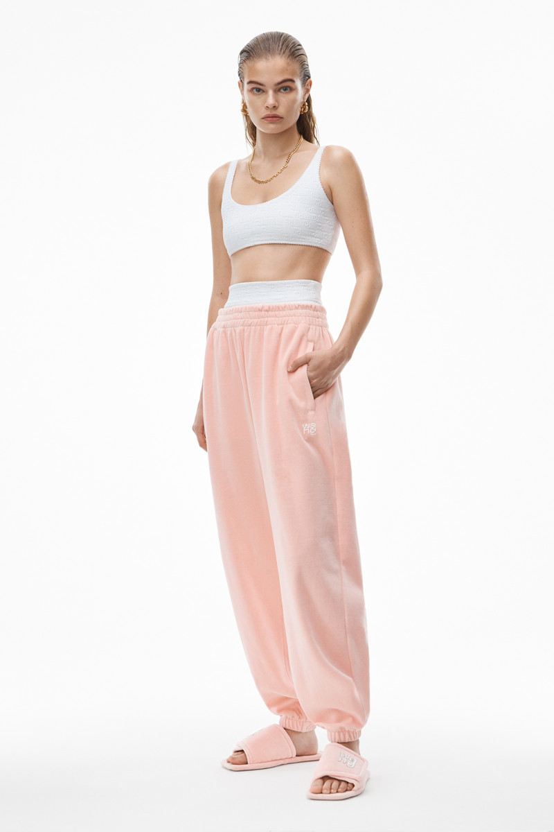 alexanderwang.t CRYSTAL LOGO SWEATPANT IN SOFT VELOUR outlook