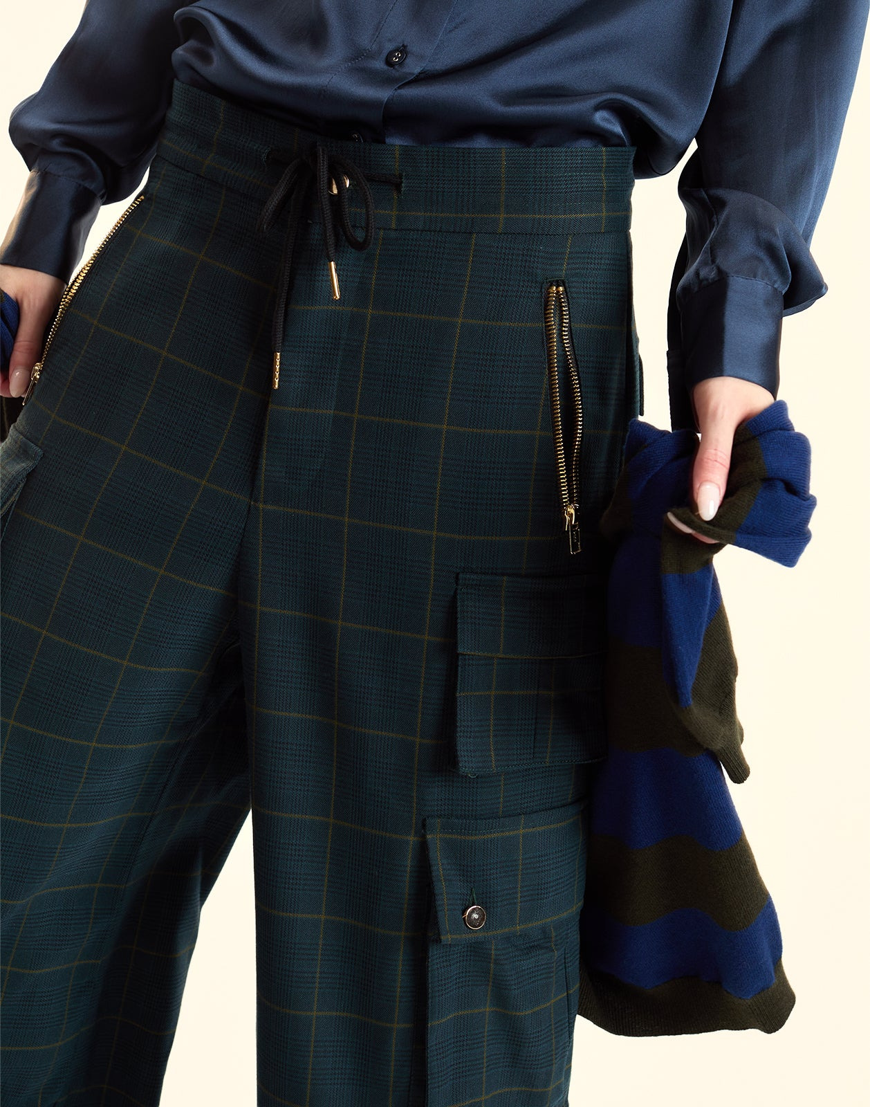 Plaid Cargo Pants - 5