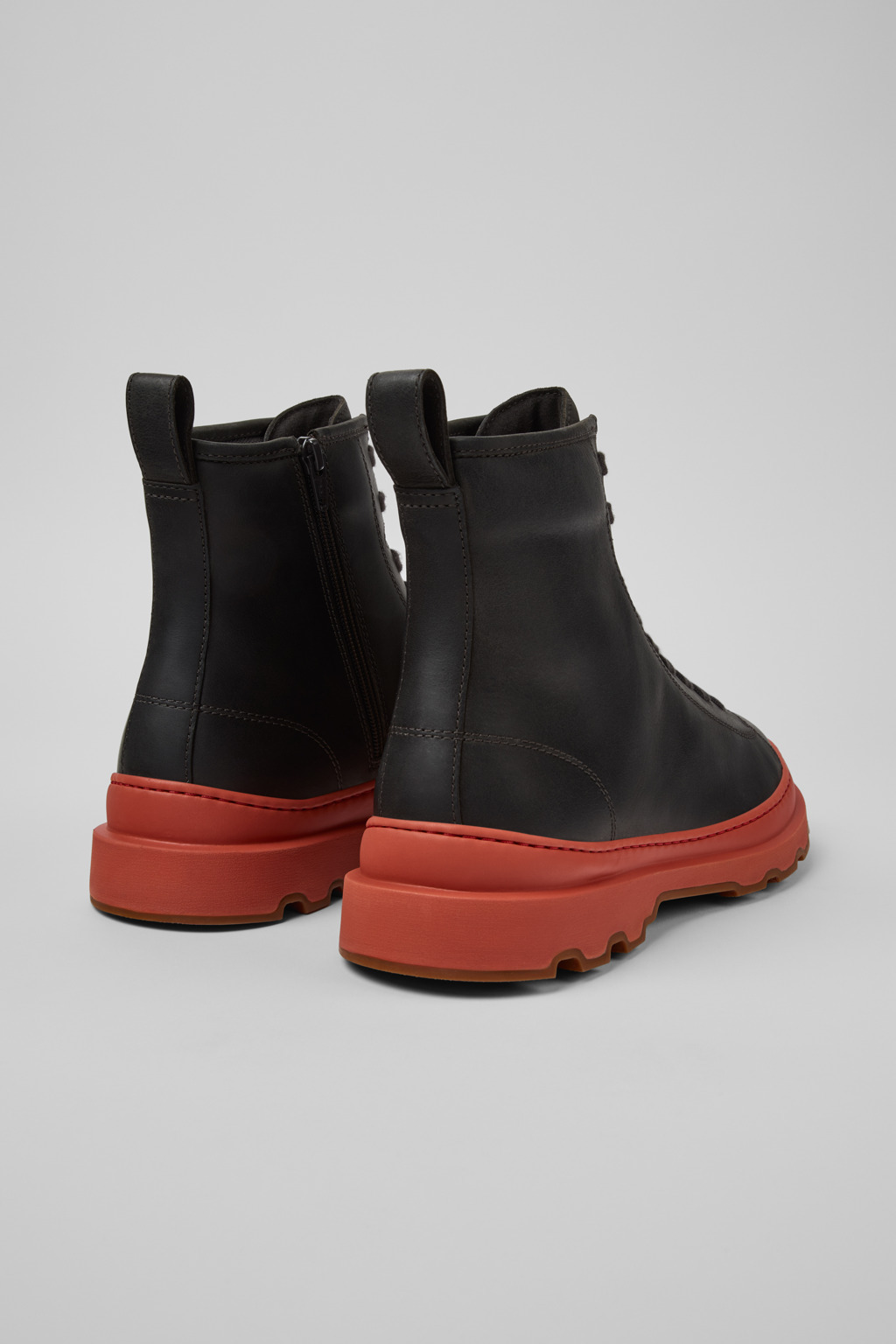 Gray Nubuck Mid Boots for Men. - 3