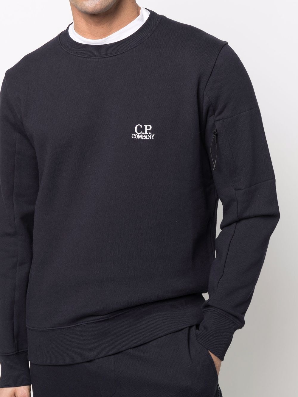 embroidered logo crew neck sweatshirt - 5