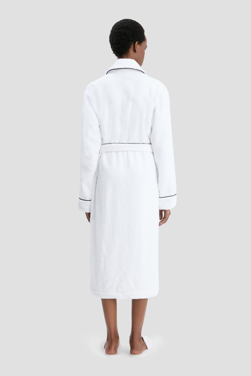 Towelling Robe In White 4