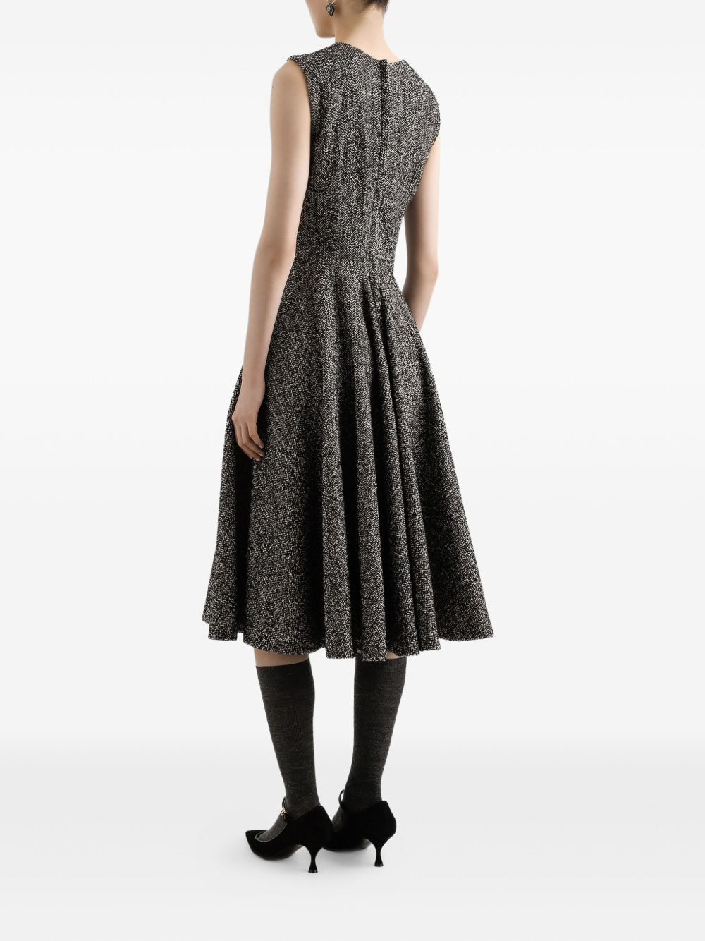pleat-detail midi dress - 4
