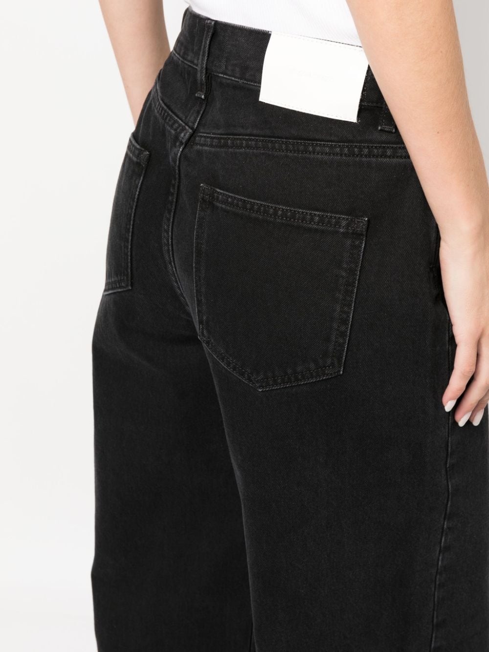 dark-wash wide-leg jeans - 5