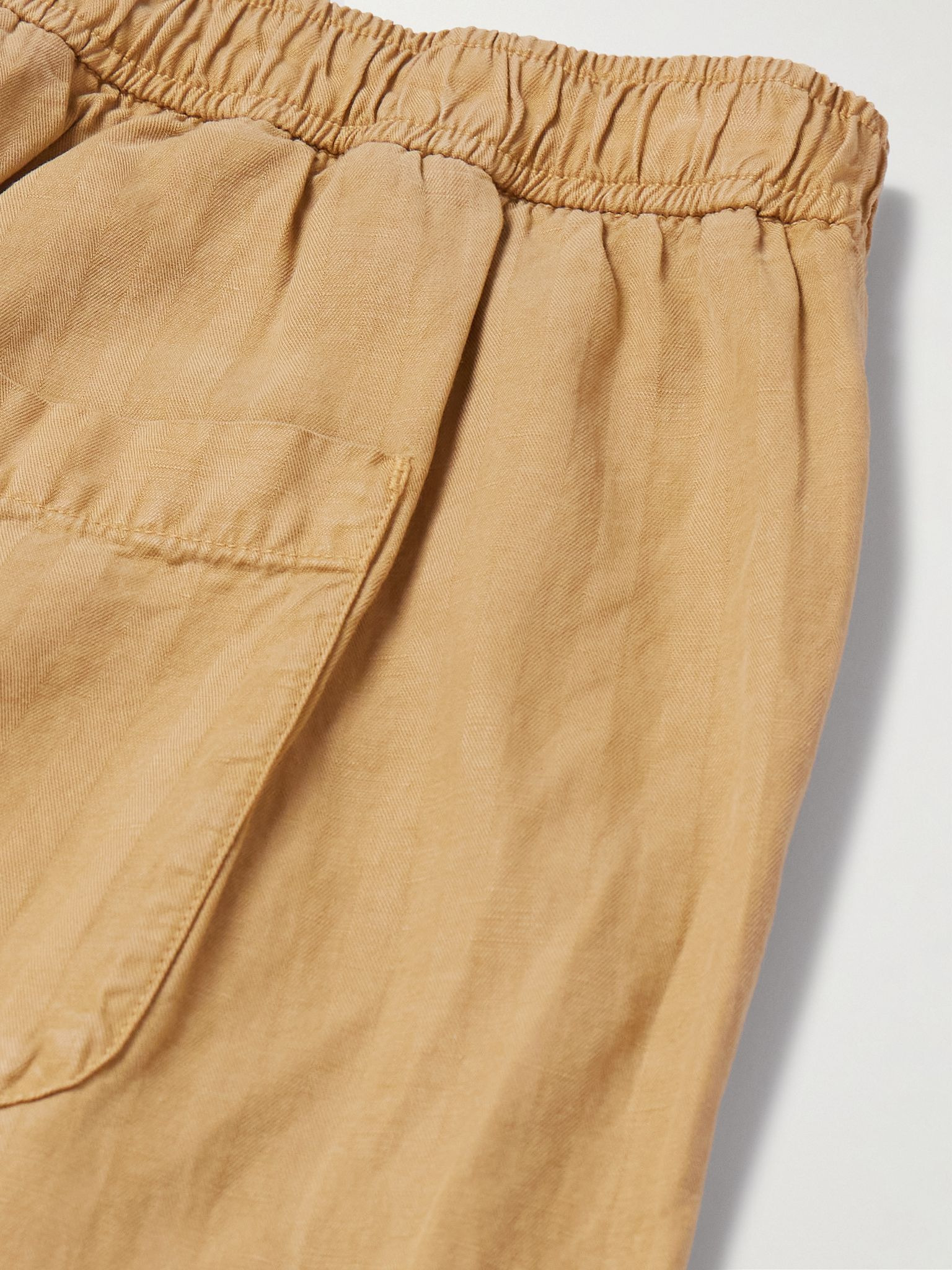 Mendes Straight-Leg Lyocell, Linen and Cotton-Blend Drawstring Trousers Brown - 5