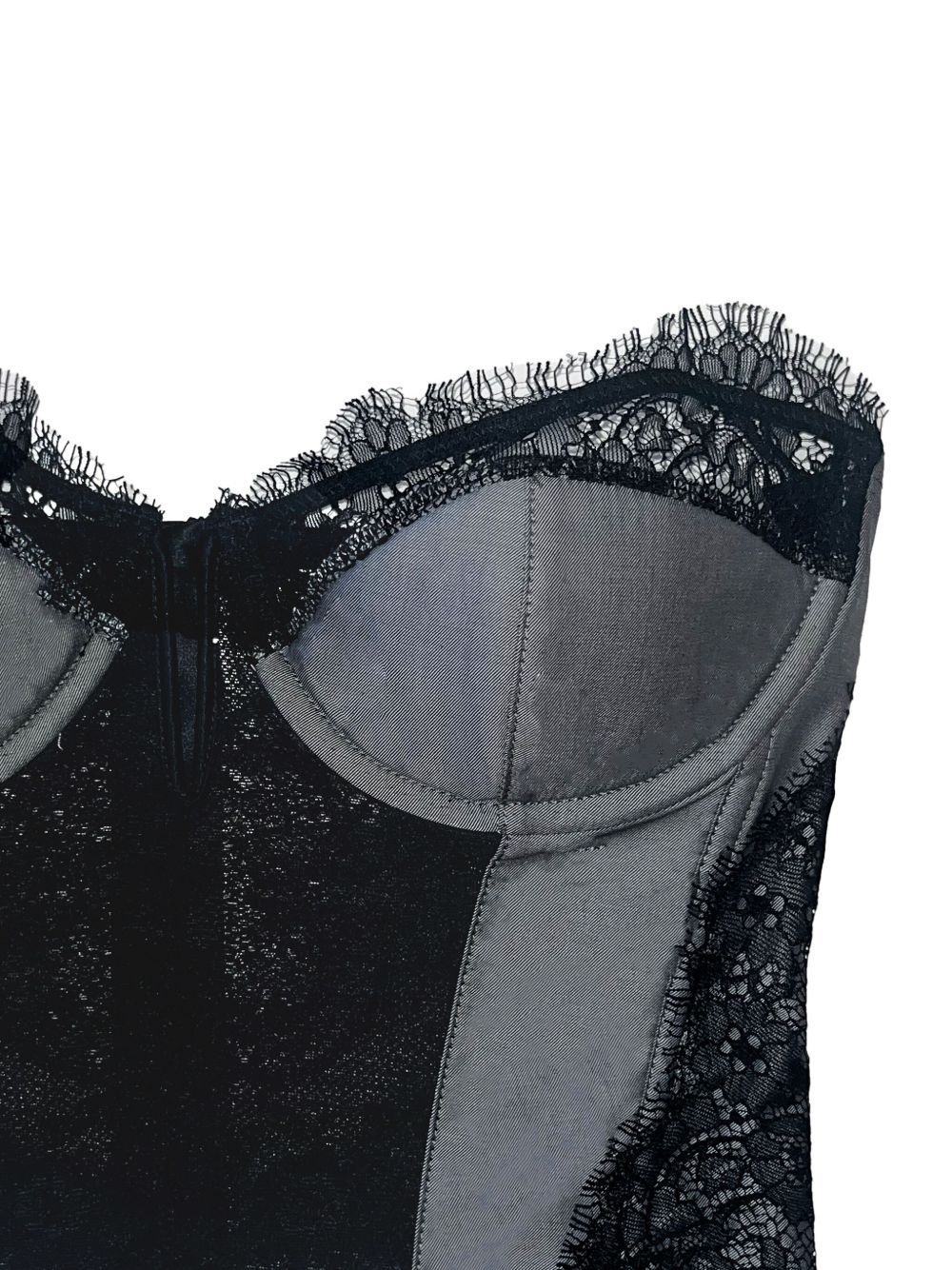 poplin plunge bustier - 2