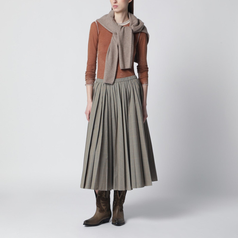 6397 Checked pleated midi skirt outlook