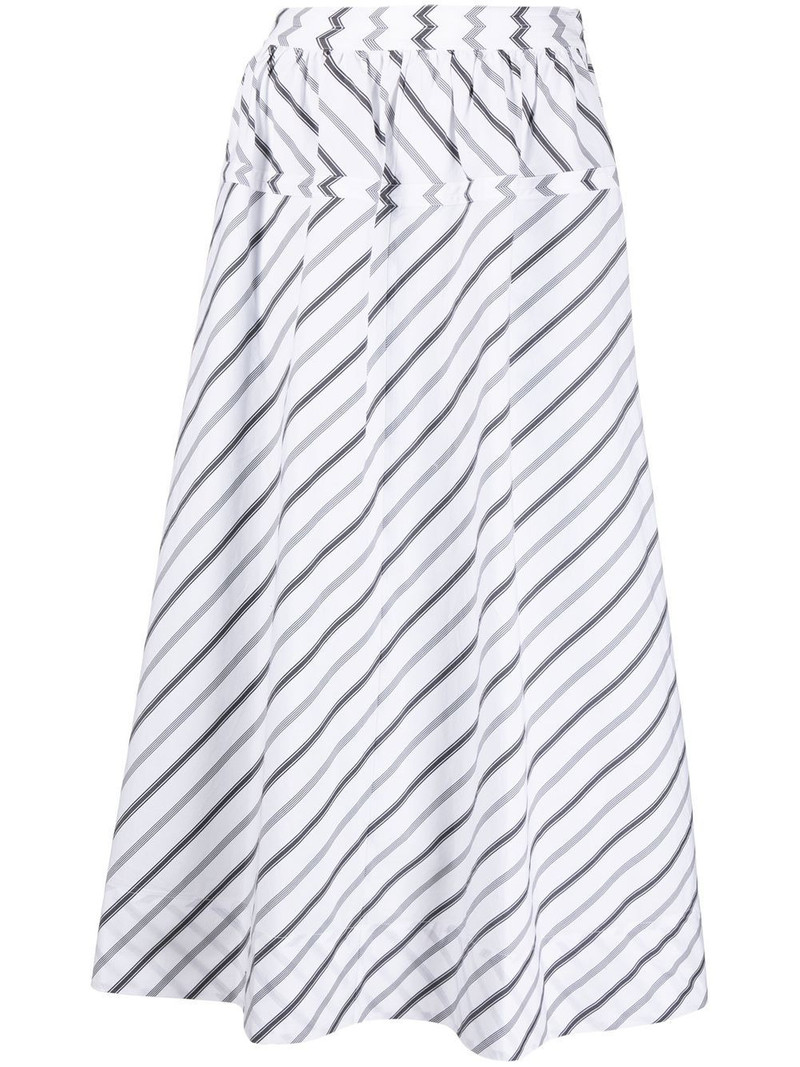 Variegated striped poplin skirt 1