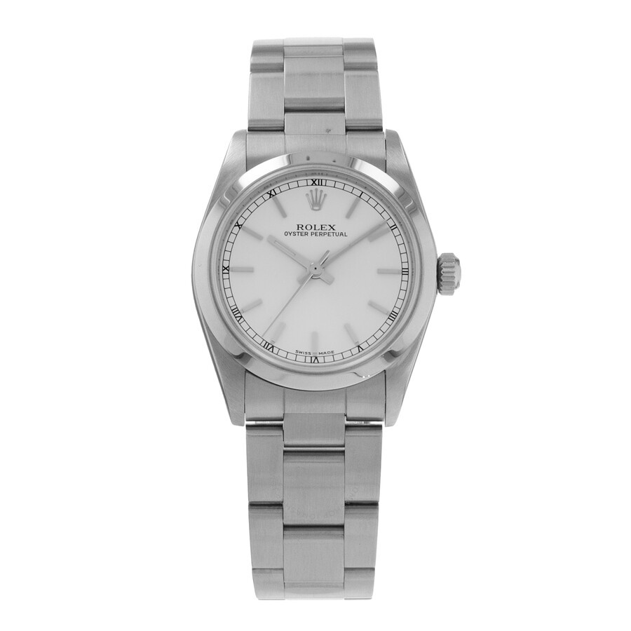Pre-owned Rolex Oyster Perpetual 31 Automatic Silver Dial Ladies Watch 77080 SSO - 2