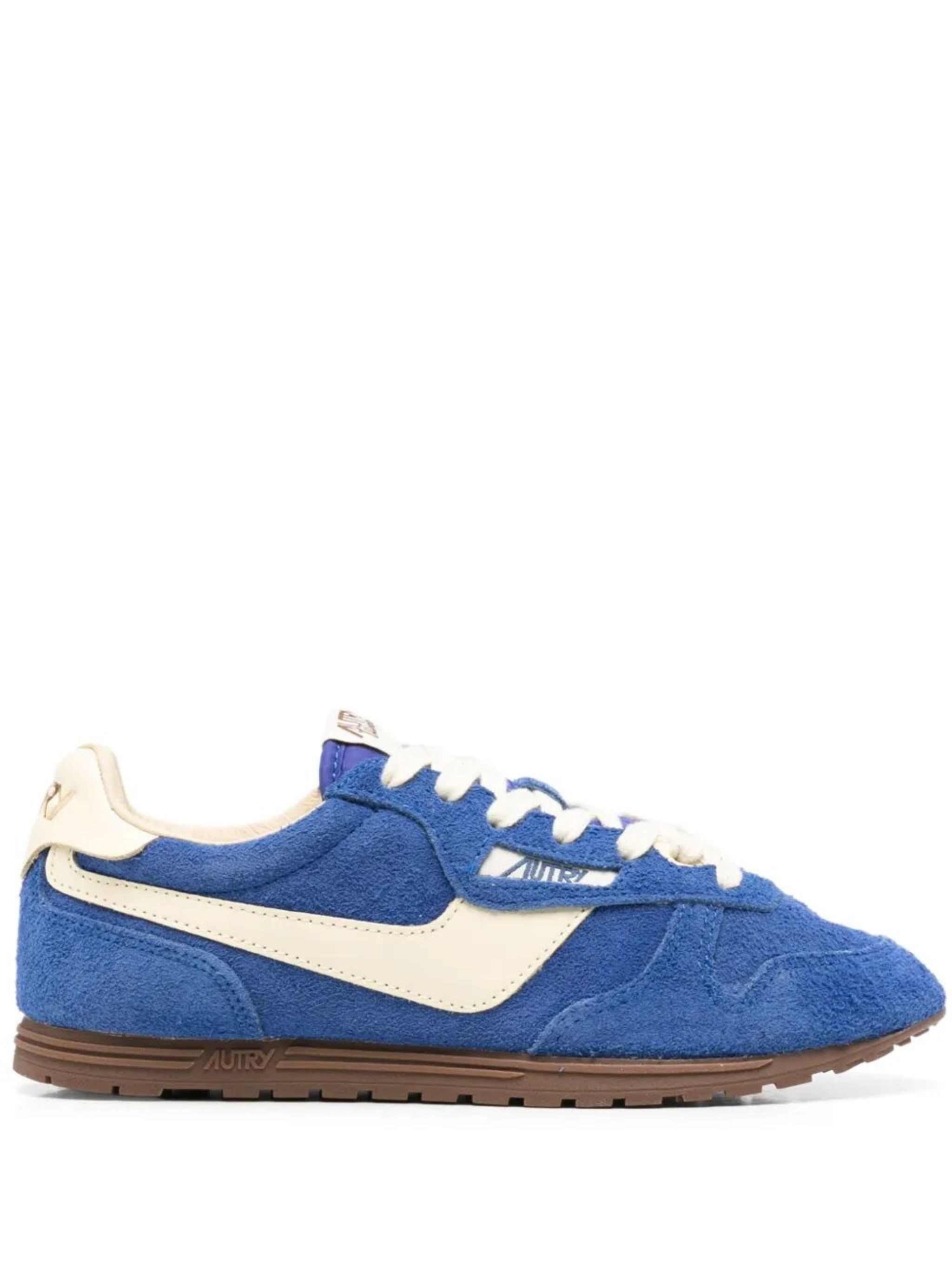 Introducing the WINDSPIN LOW WOMAN SUEDE LEATHER SNEAKERS by AUTRY, a perfect blend of sophisticatio - 1