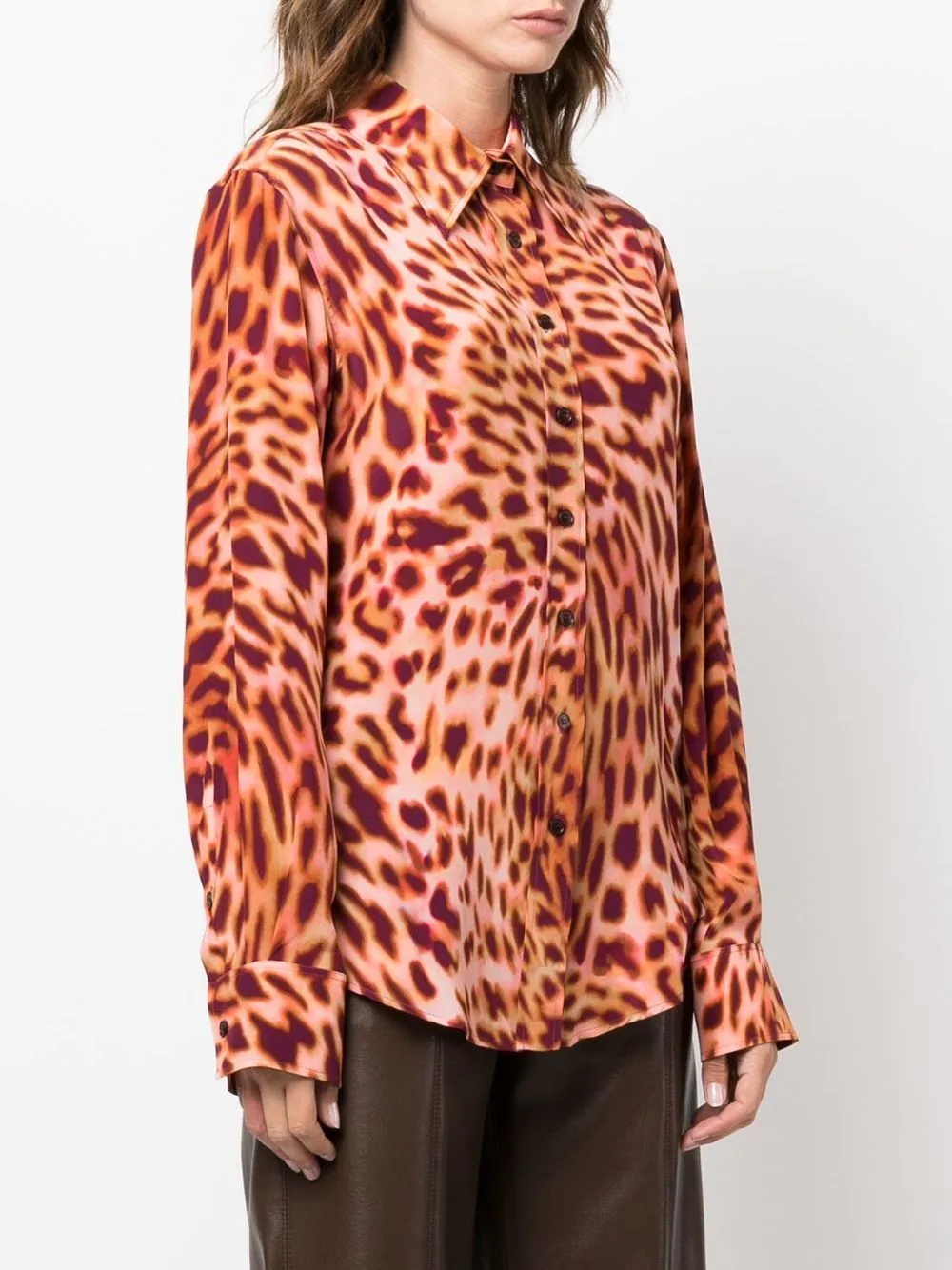 leopard-print silk shirt - 3