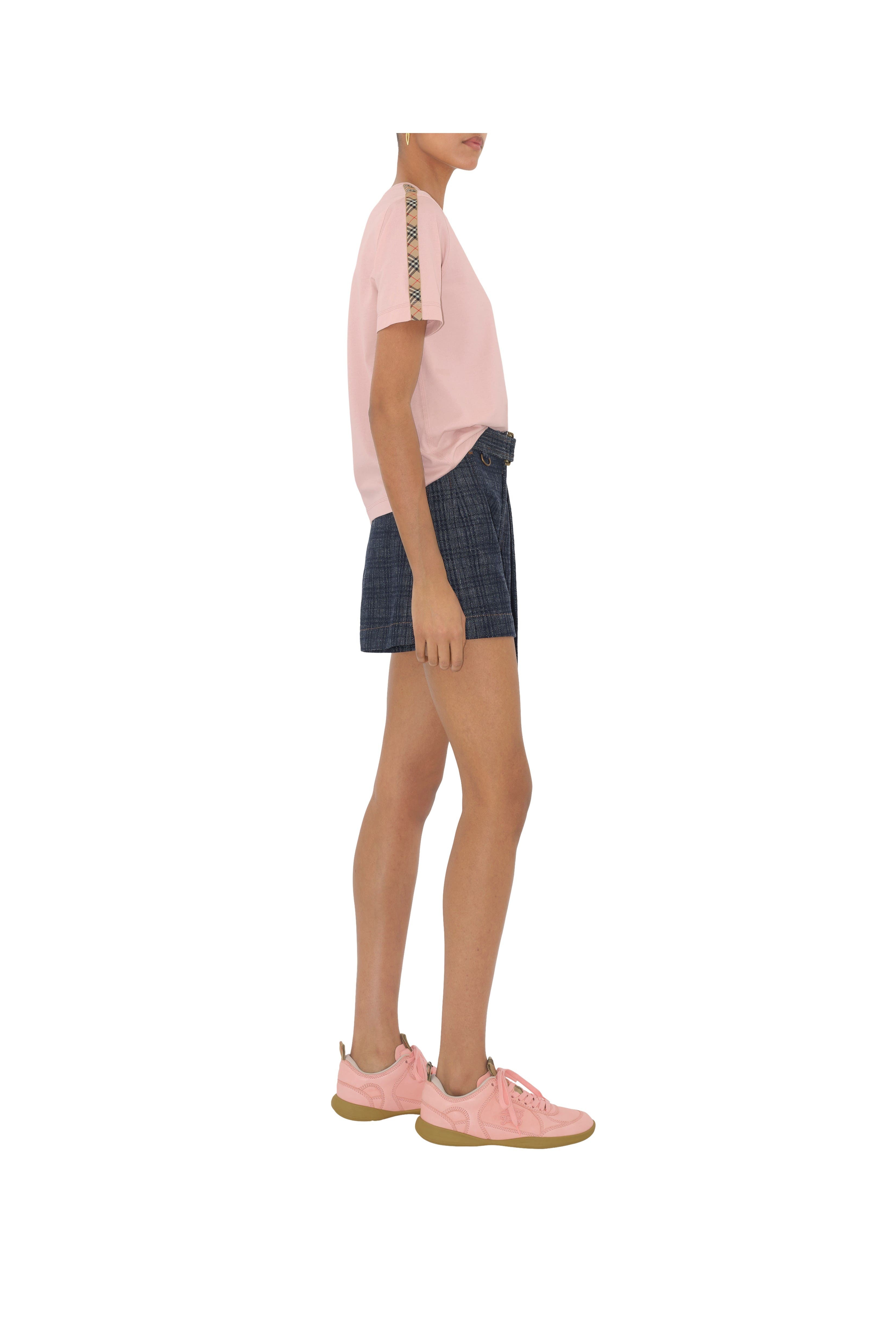 burberry Check Trim Cotton T-shirt in Bouquet at Nordstrom - 3