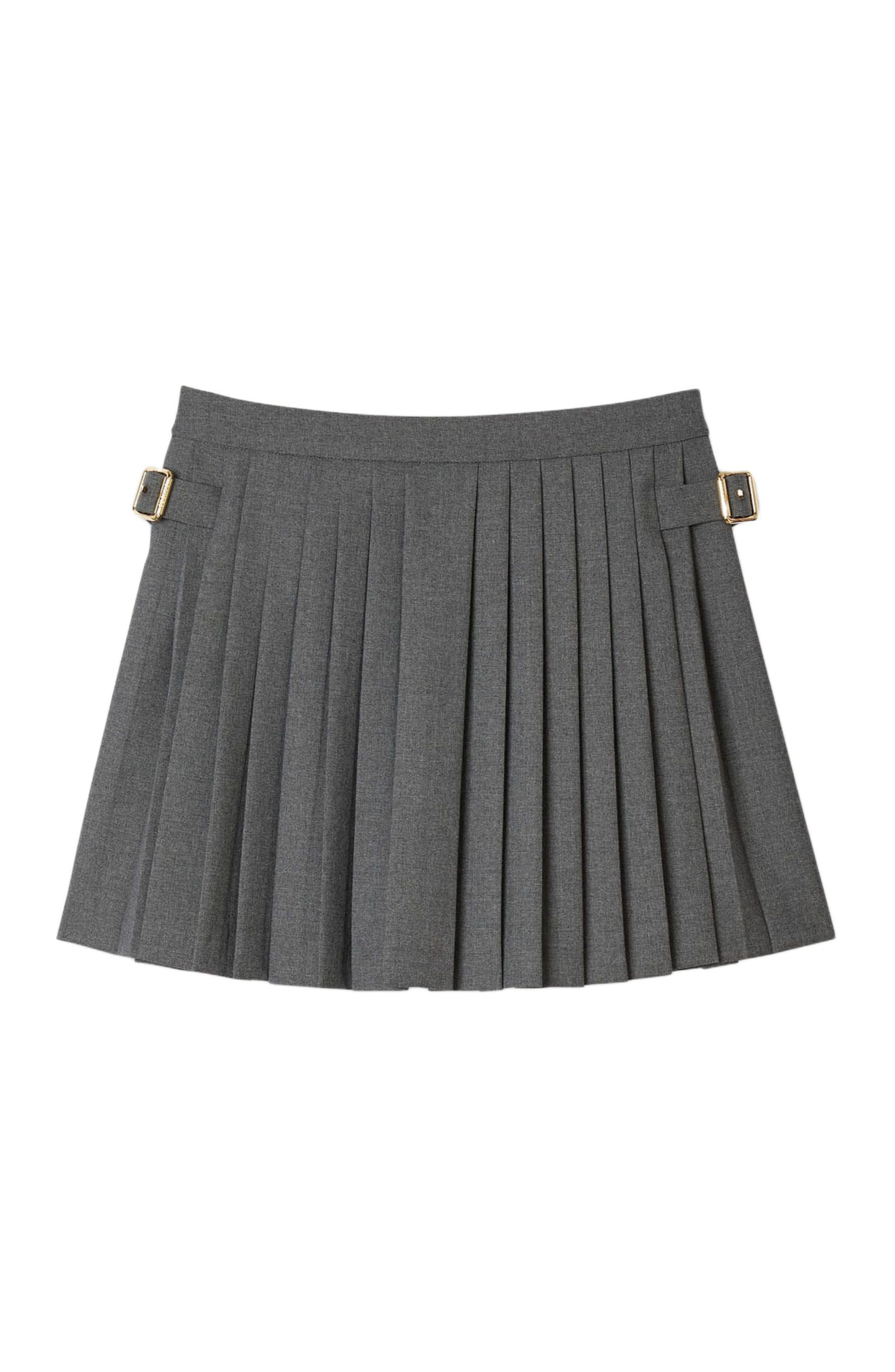 SANDRO Buckle accent pleated skort in Grey at Nordstrom - 5