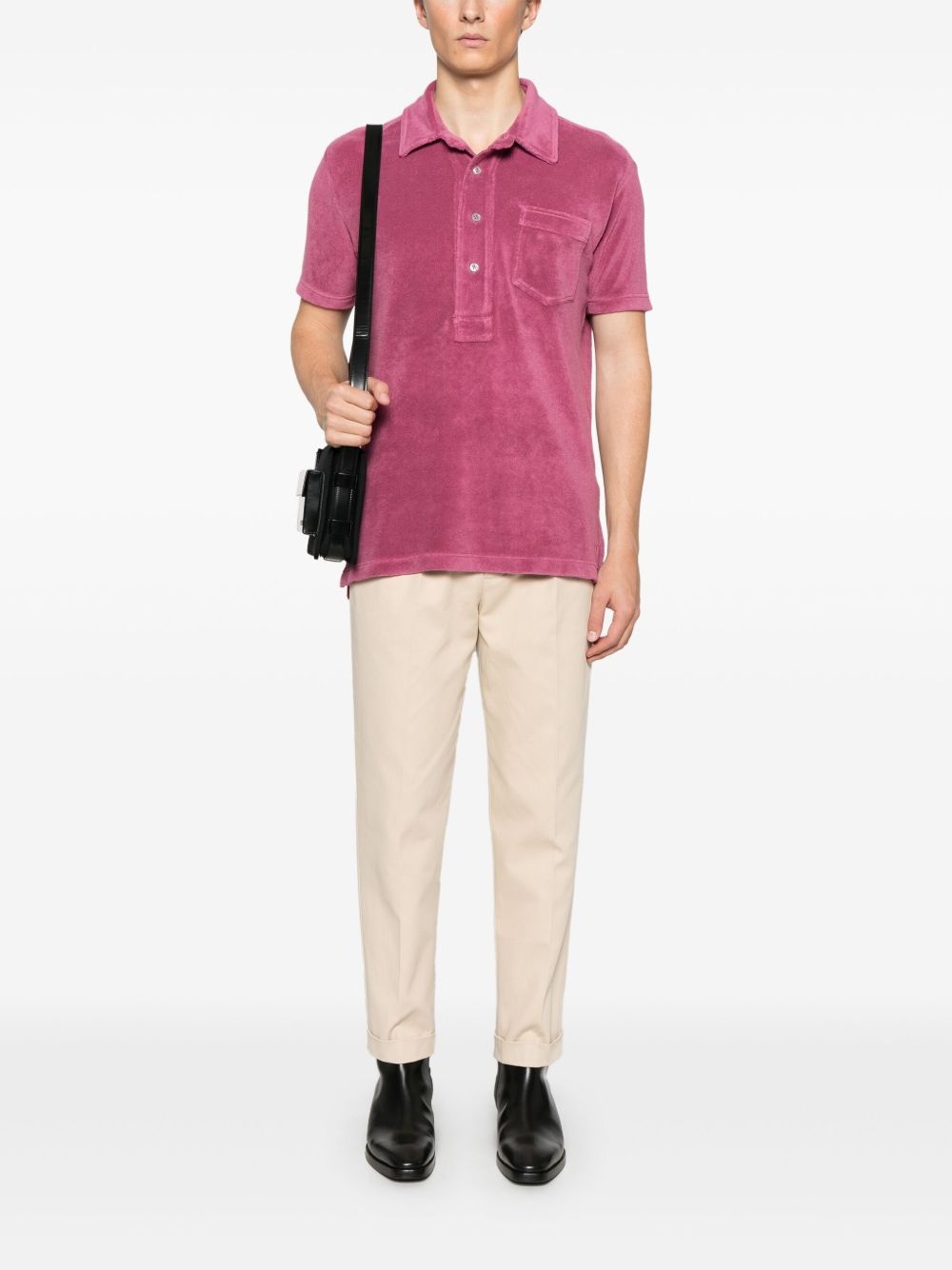 terry-effect polo shirt - 2