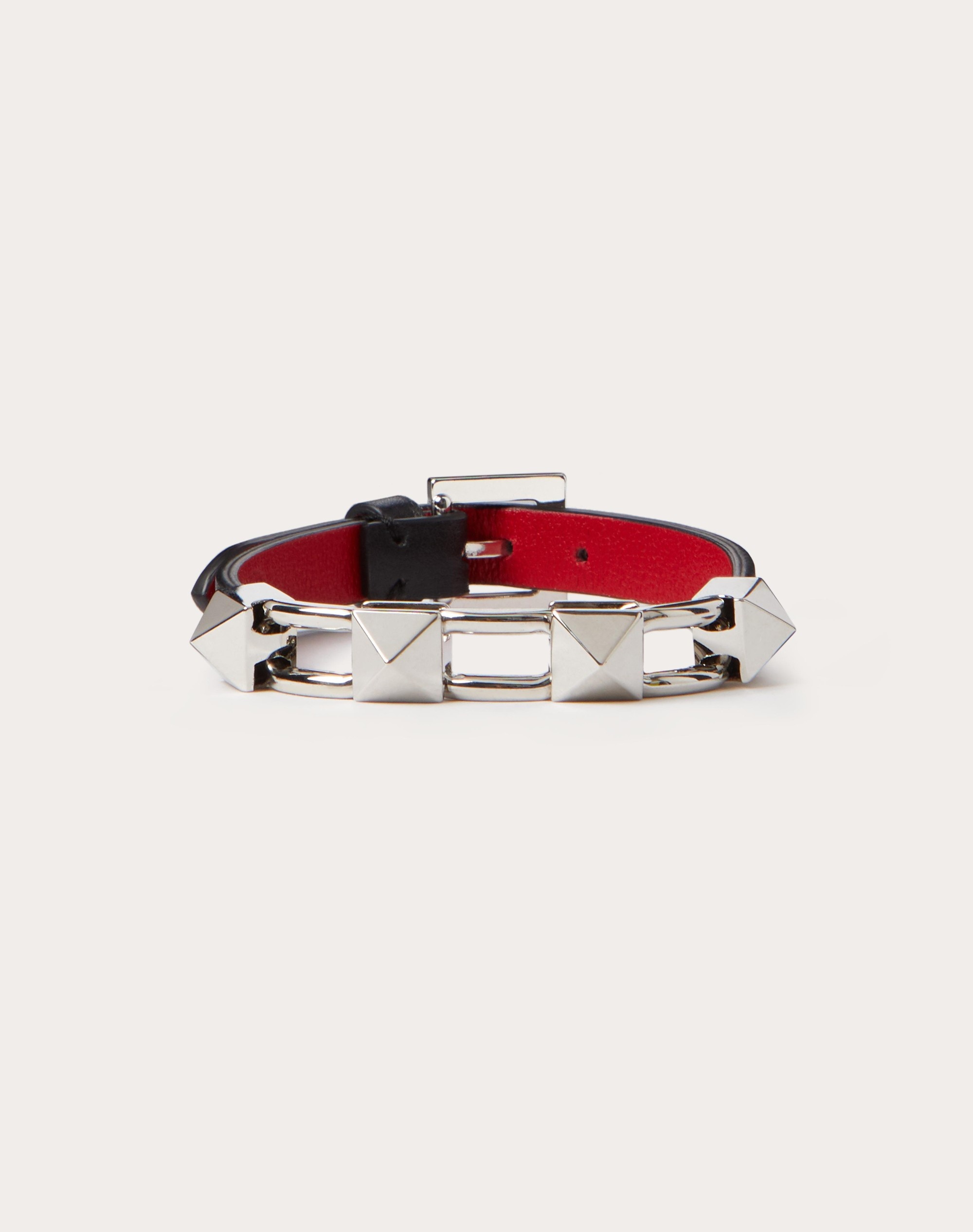 STUD CHAIN LEATHER BRACELET - 1
