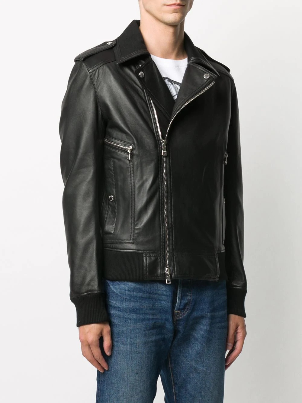 leather biker jacket - 3