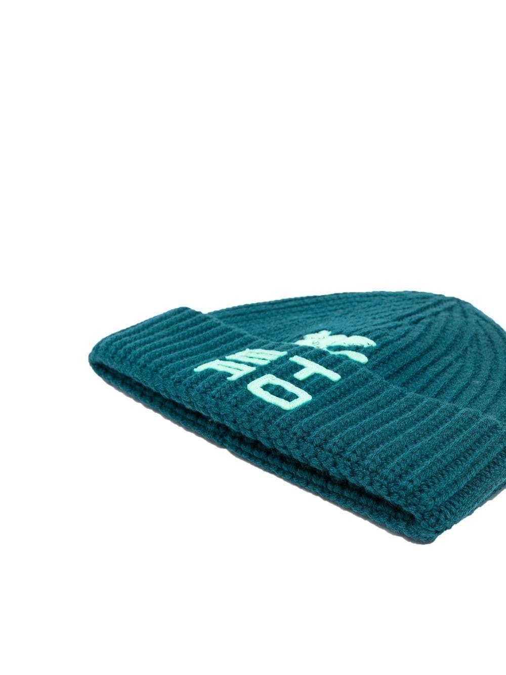 appliqué-logo ribbed-knit beanie - 2