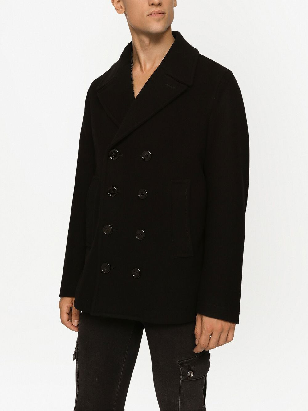DG Essentials wool-blend peacoat - 5