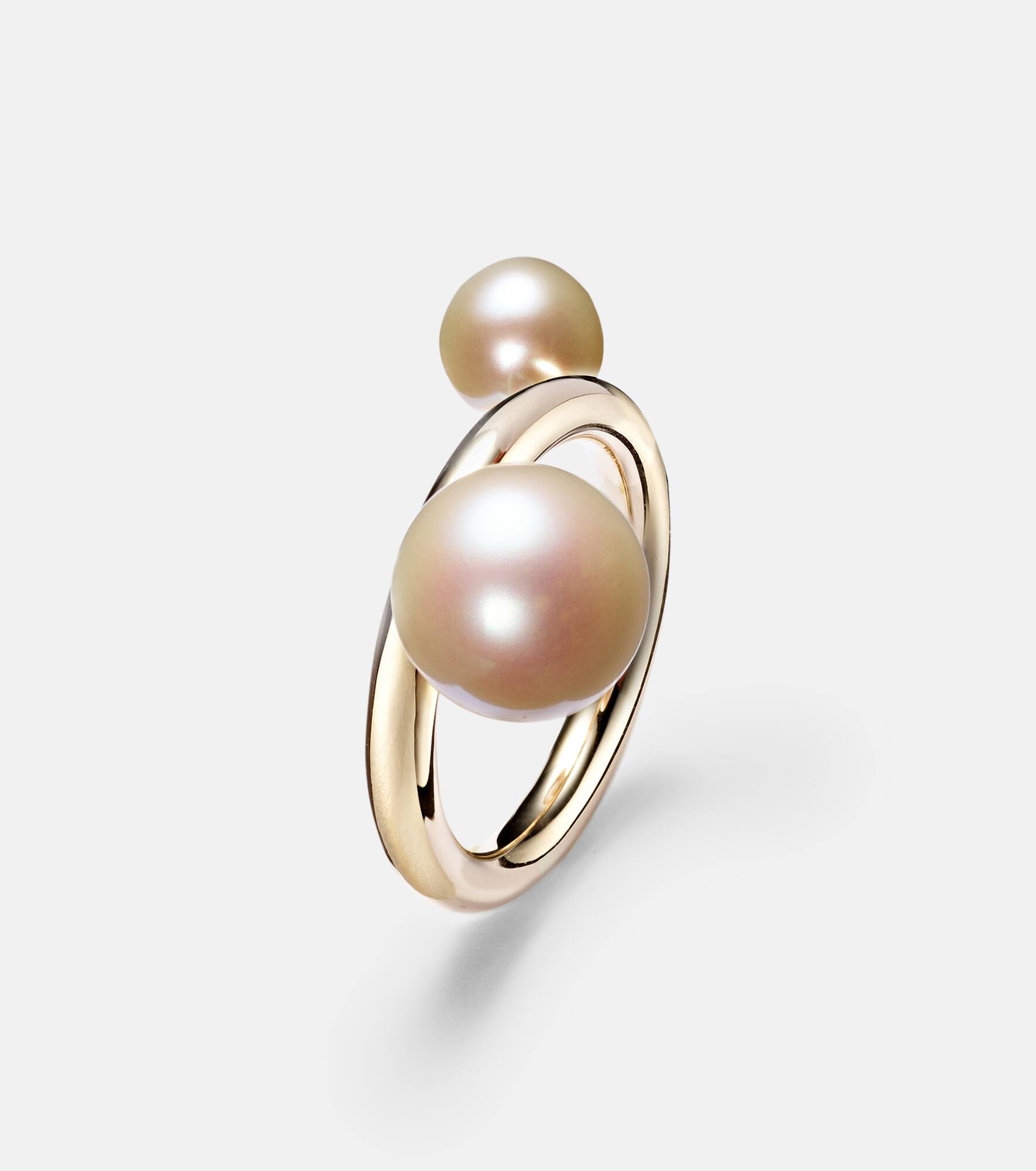 La Grace 14kt gold ring with pearls - 4
