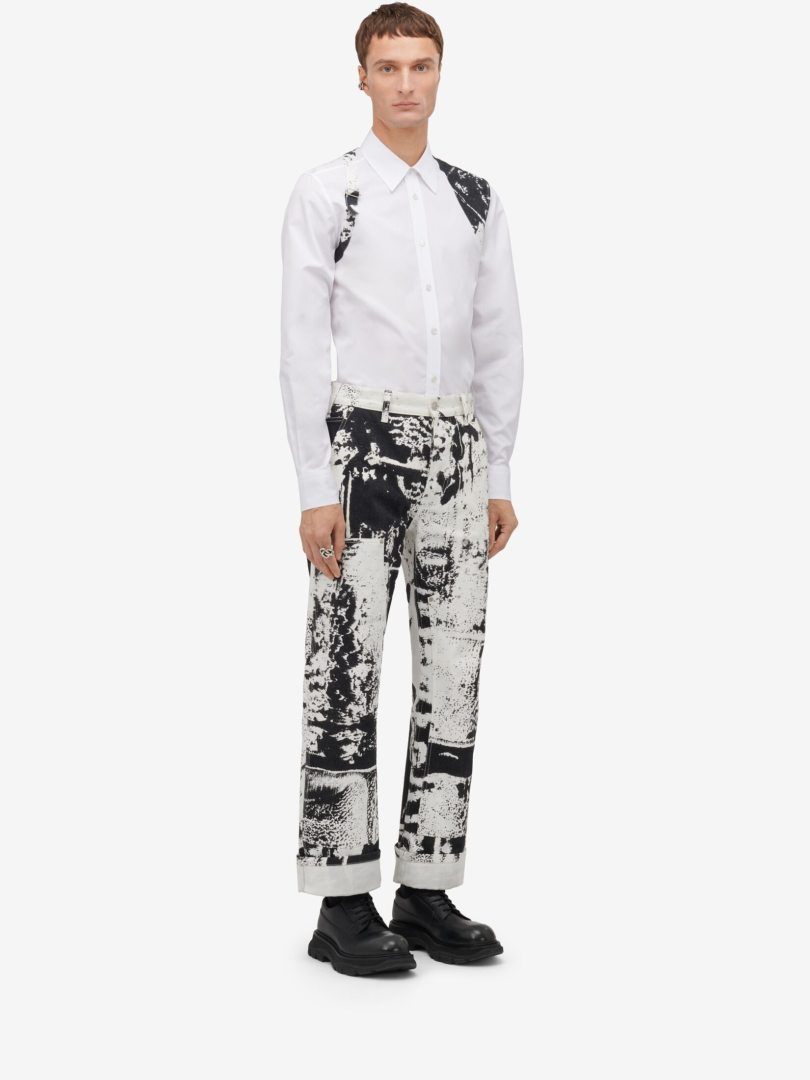 Men's Fold Workwear Jeans in Black/white - 3