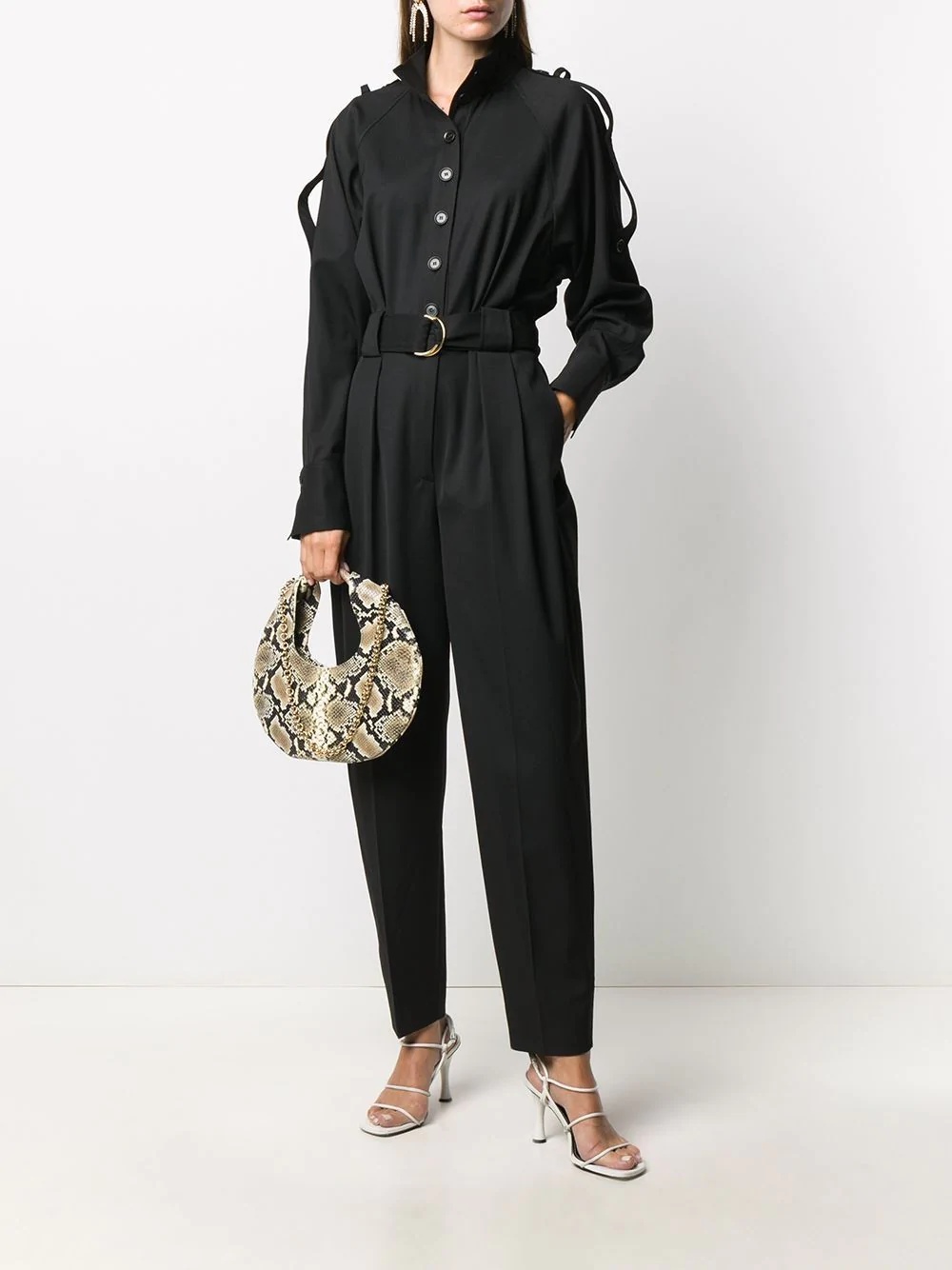 high neck belted jumpsuit - 2